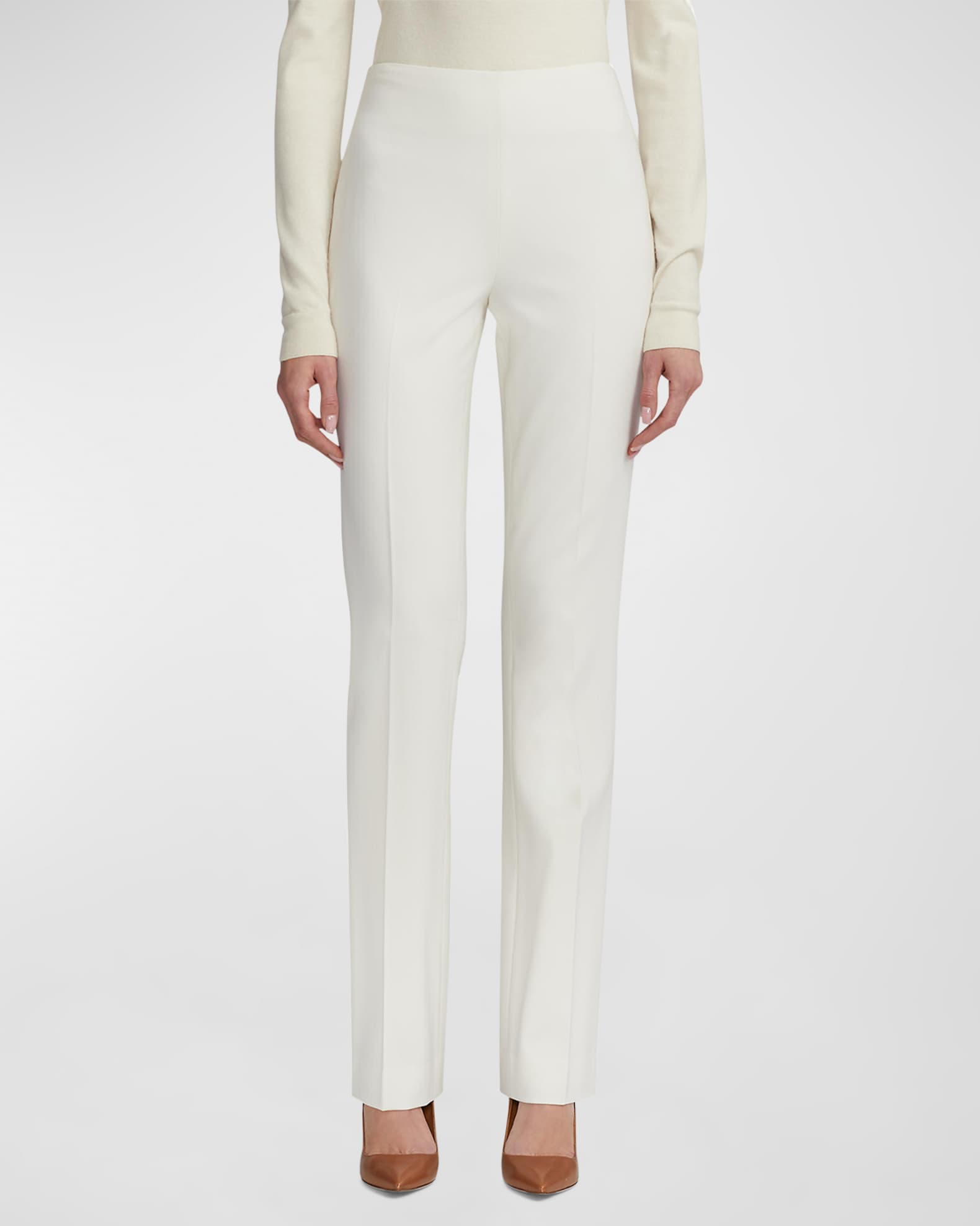 Ralph Lauren Collection Alandra Straight Leg Wool Pants Neiman Marcus