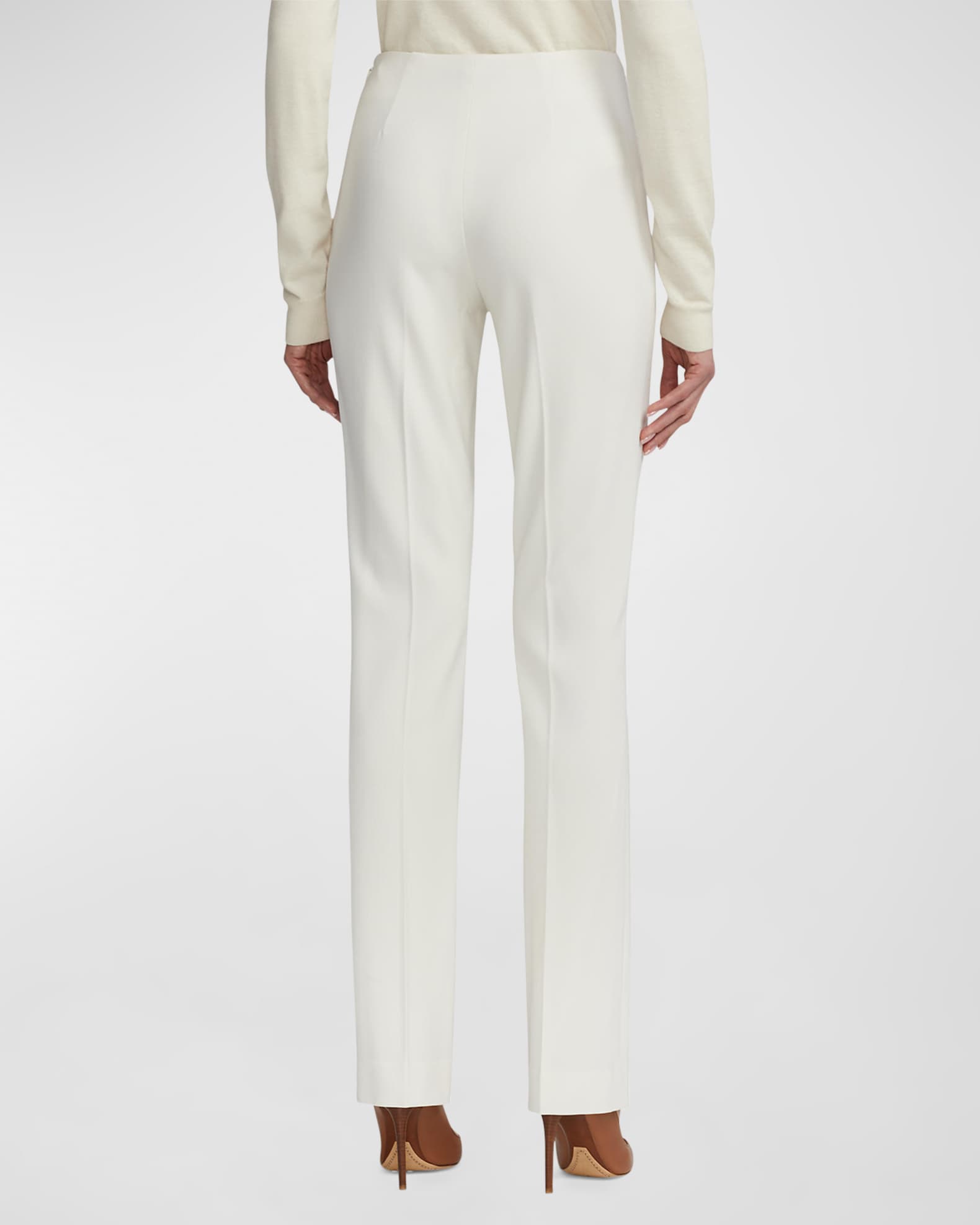 Ralph Lauren Collection Alandra Straight-Leg Wool Pants | Neiman Marcus