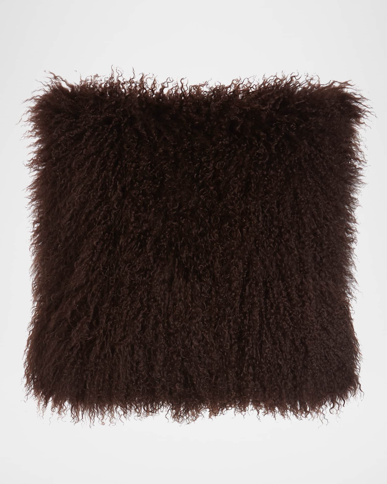 Chocolate Tibetan Lamb Pillow 0