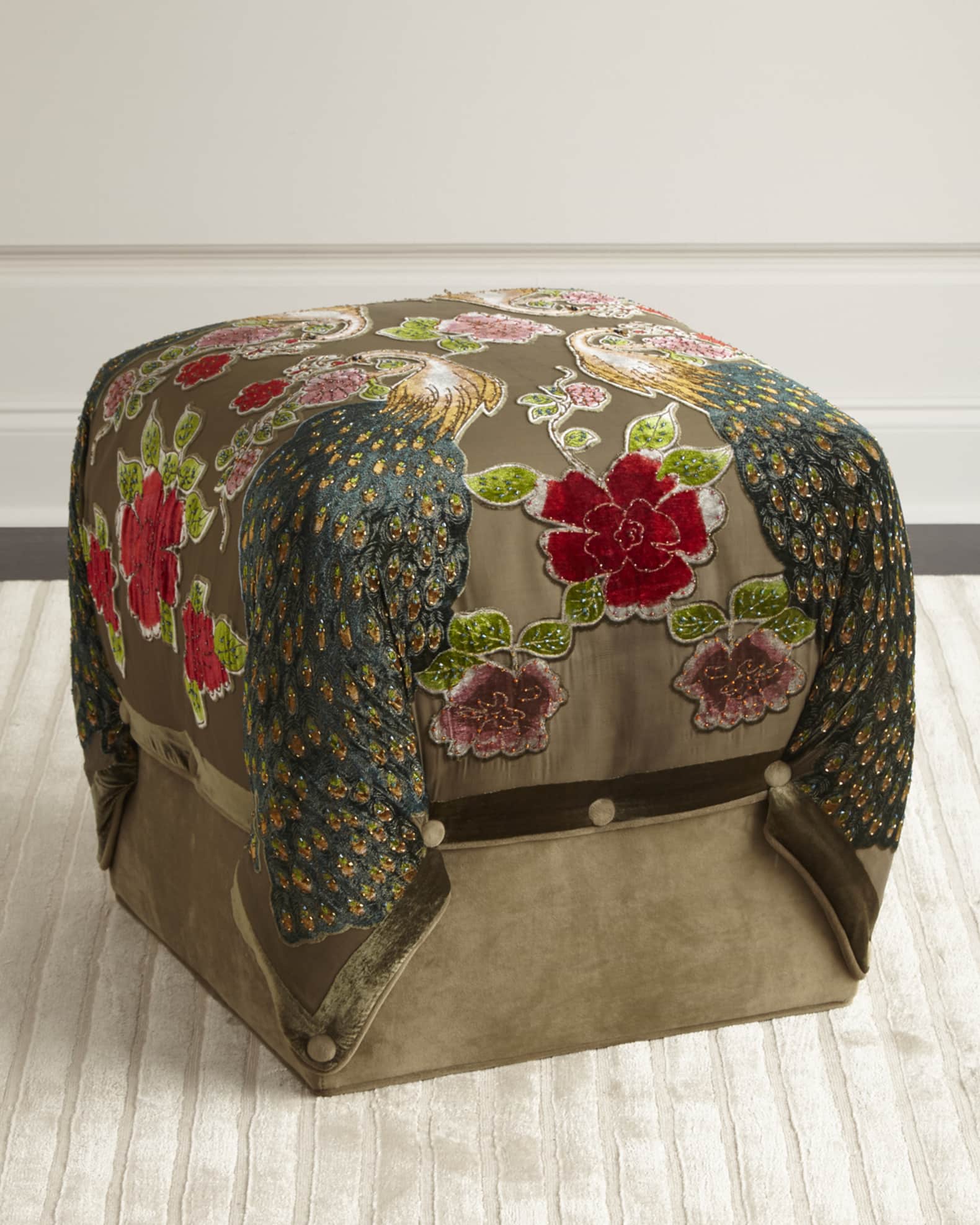 Peacock Cube Ottoman 0