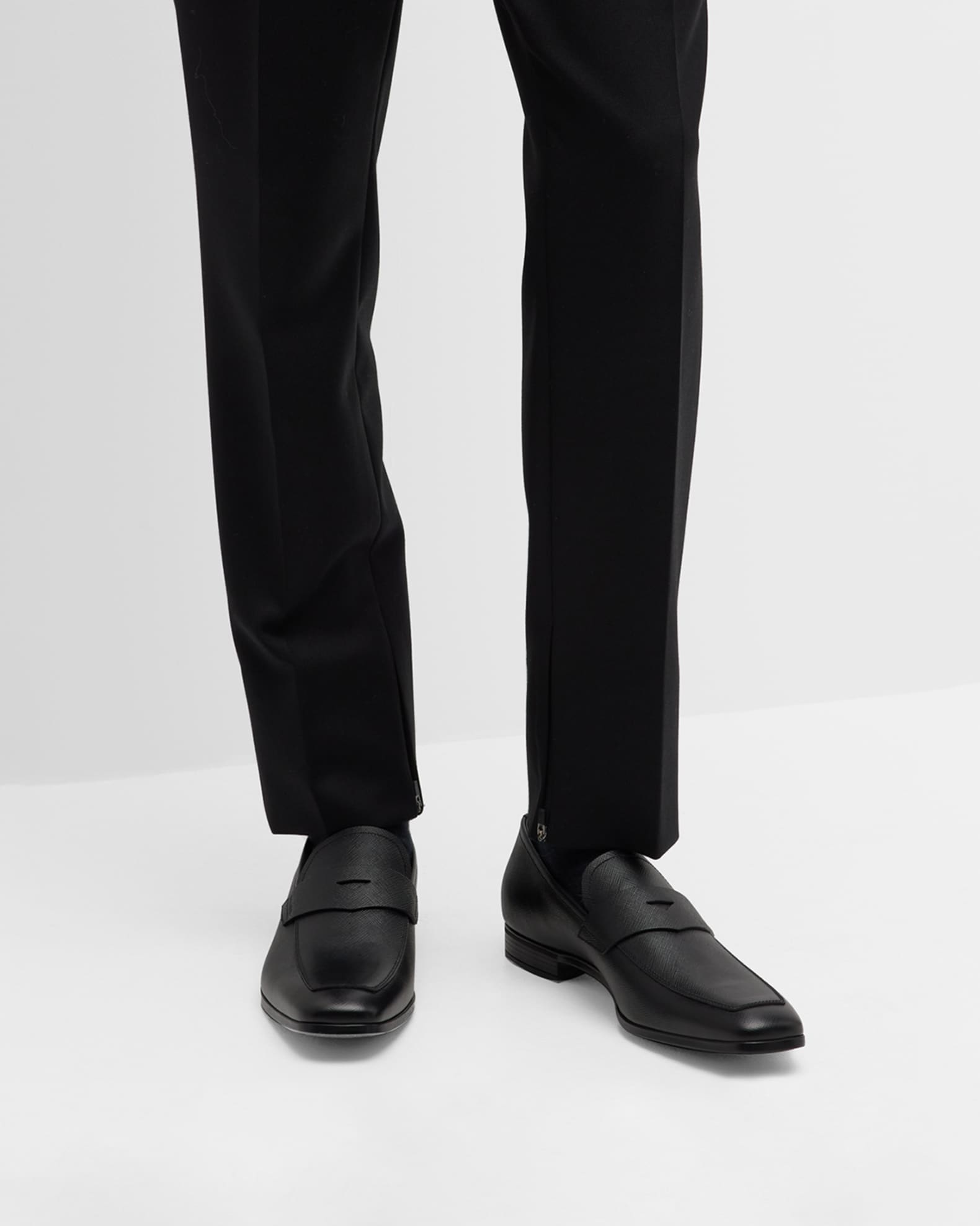 Saffiano Leather Penny Loafer 1