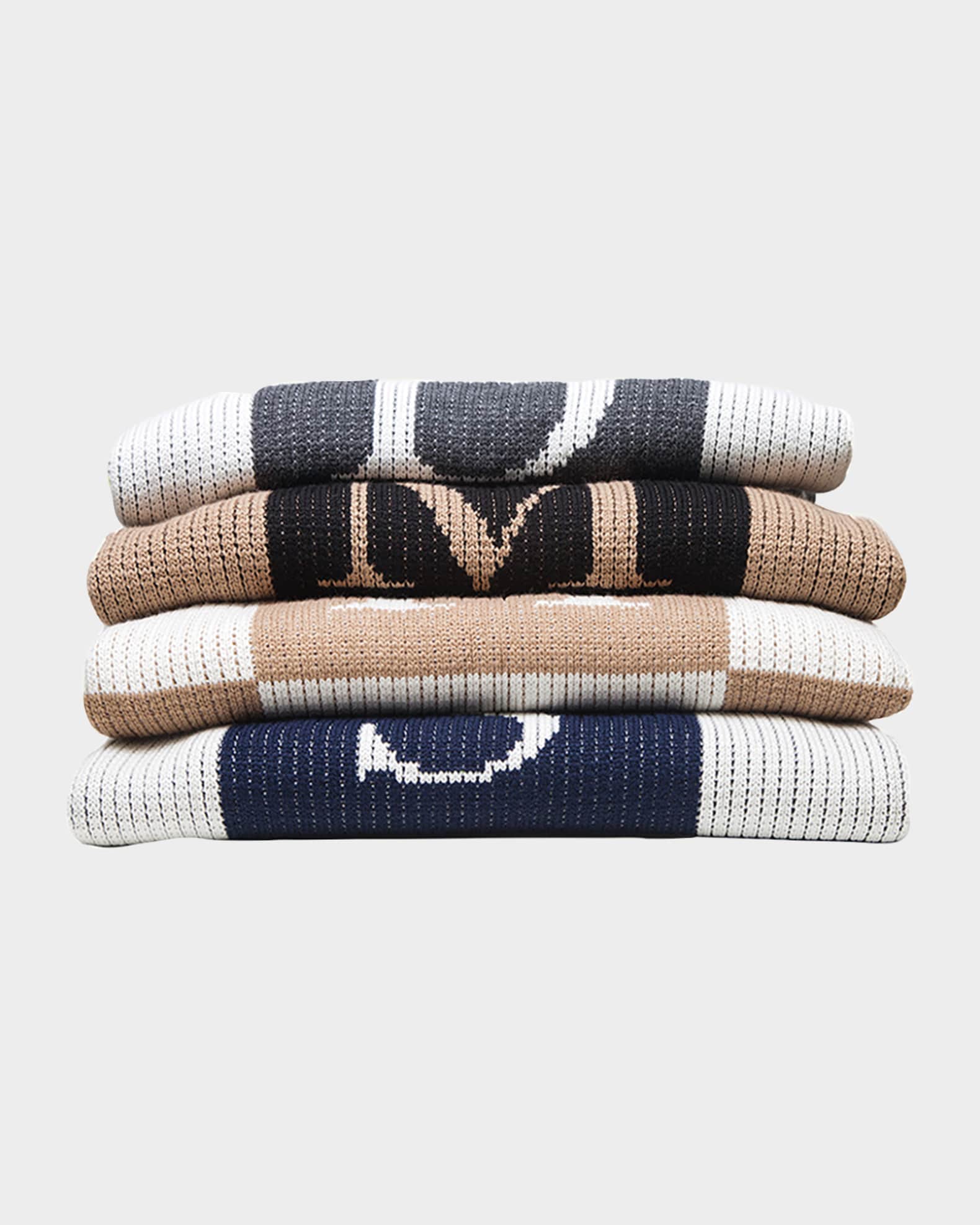 Personalized Check Colorblock Baby Blanket, Gray 1