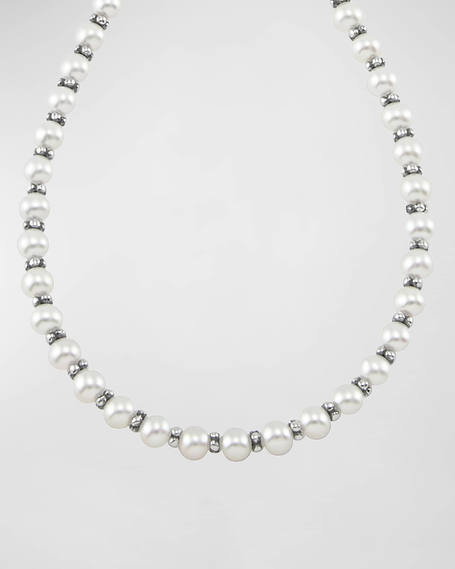LAGOS Kinder Sterling Silver Pearl Necklace Neiman Marcus