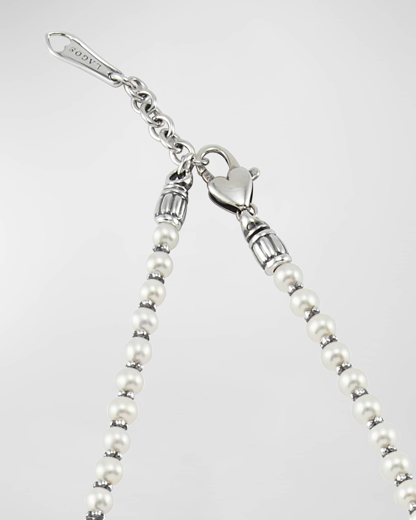 LAGOS Kinder Sterling Silver Pearl Necklace Neiman Marcus