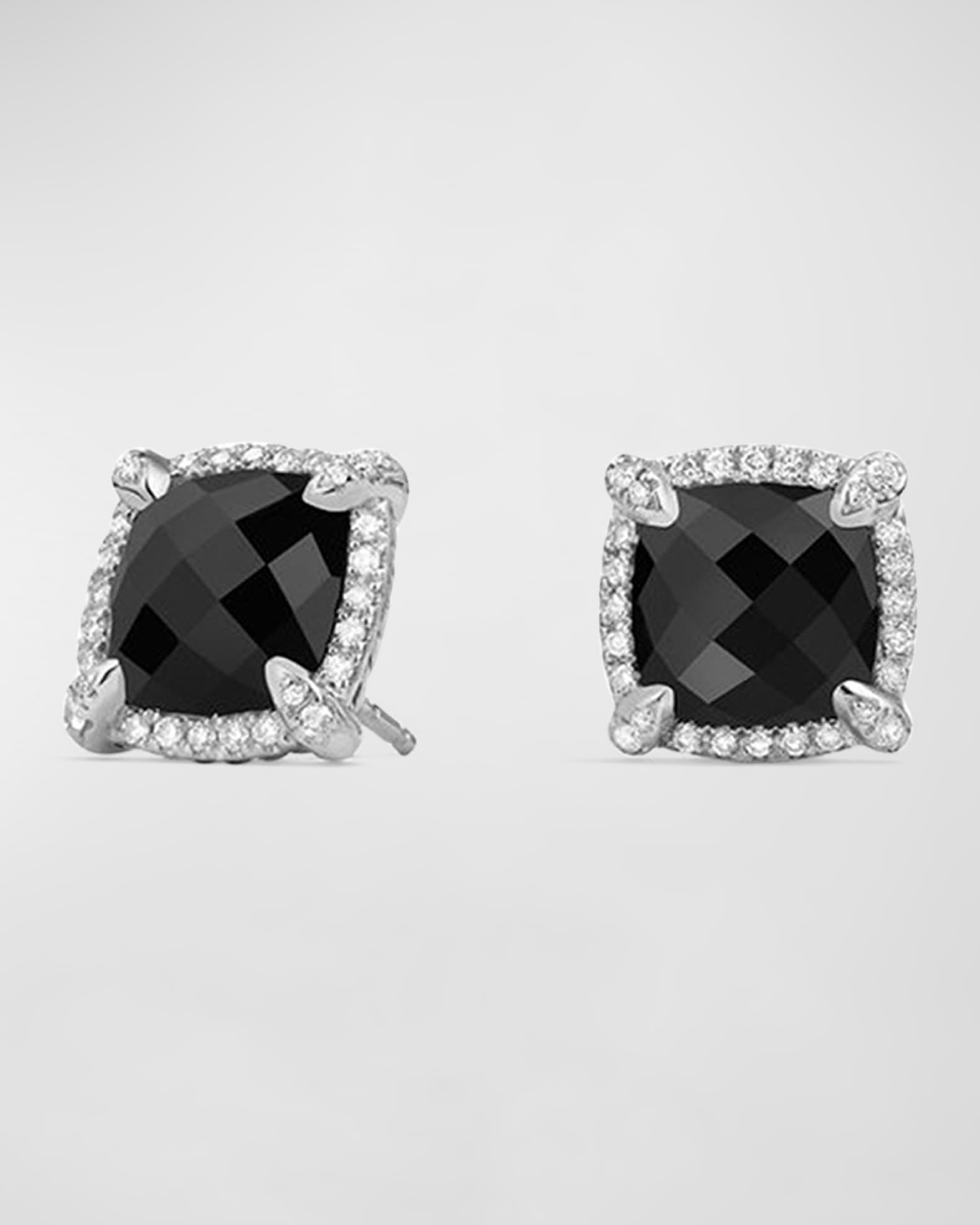 David Yurman 9mm Chatelaine Stud Earrings with Diamonds | Neiman Marcus