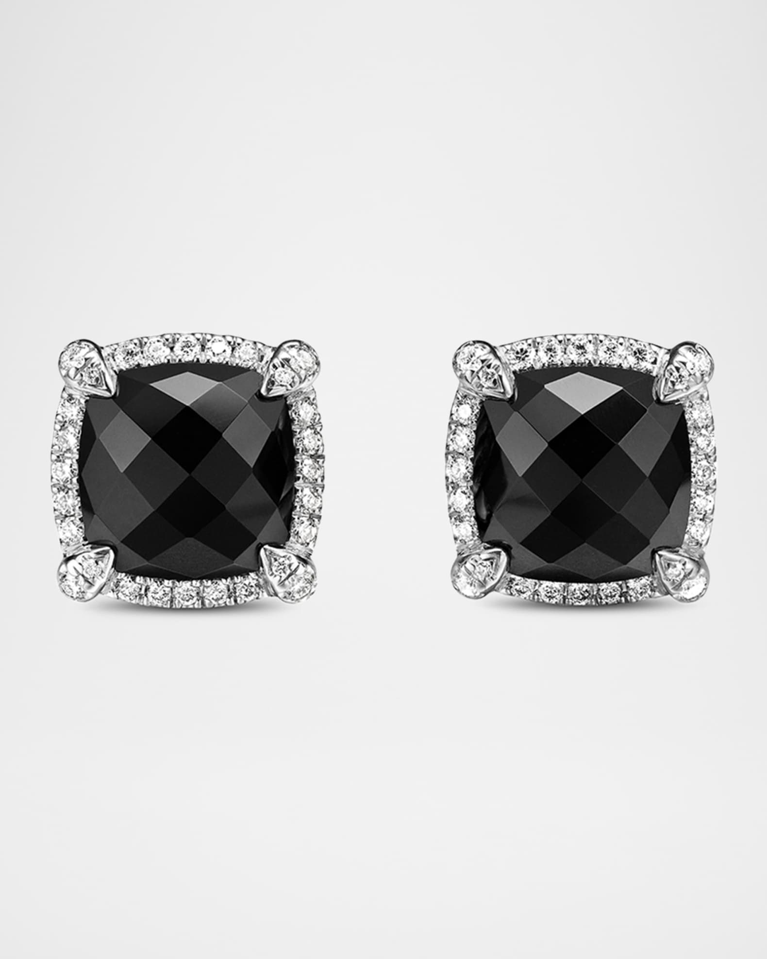 David Yurman 9mm Chatelaine Stud Earrings with Diamonds | Neiman Marcus