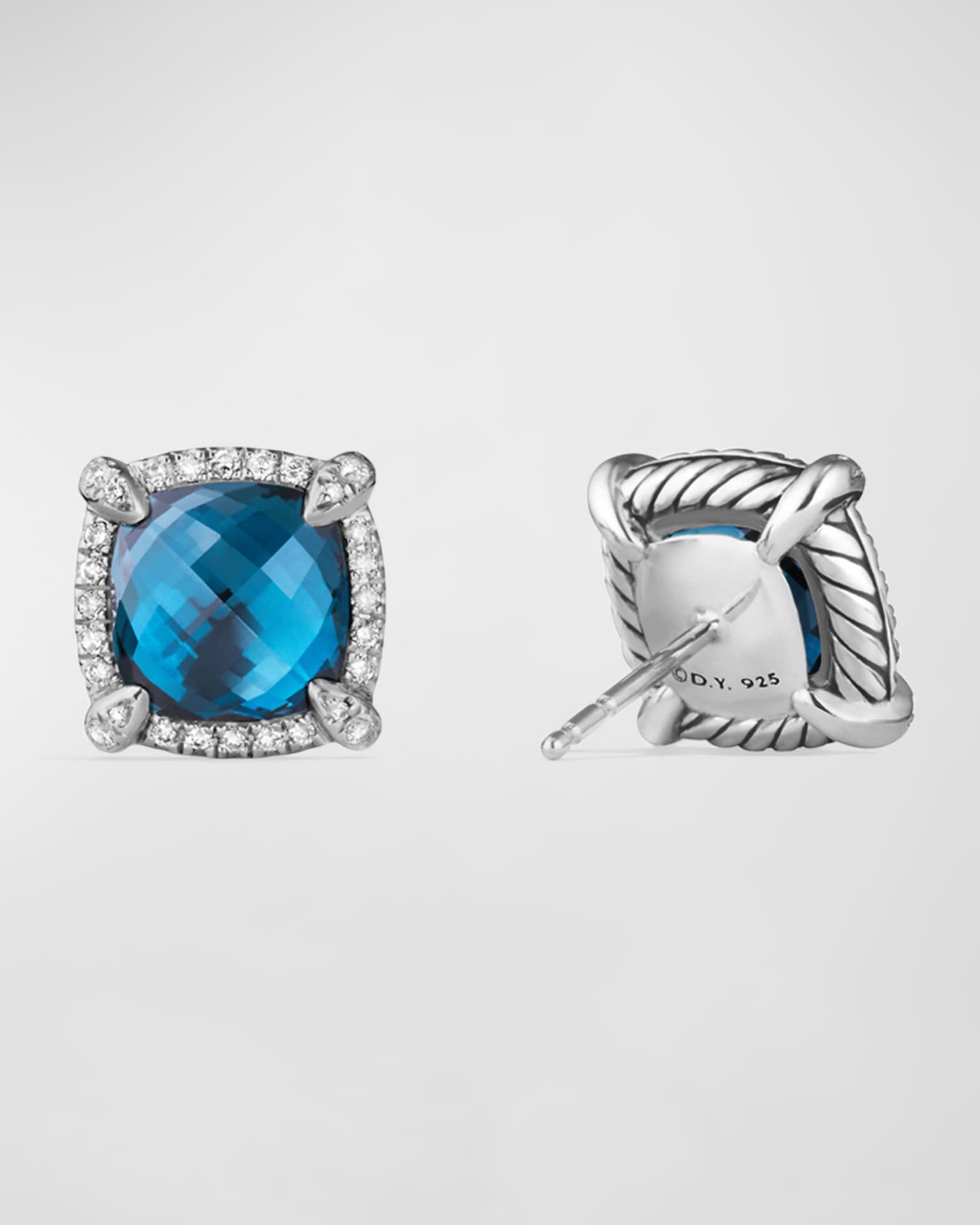 9mm Chatelaine Stud Earrings with Diamonds 1