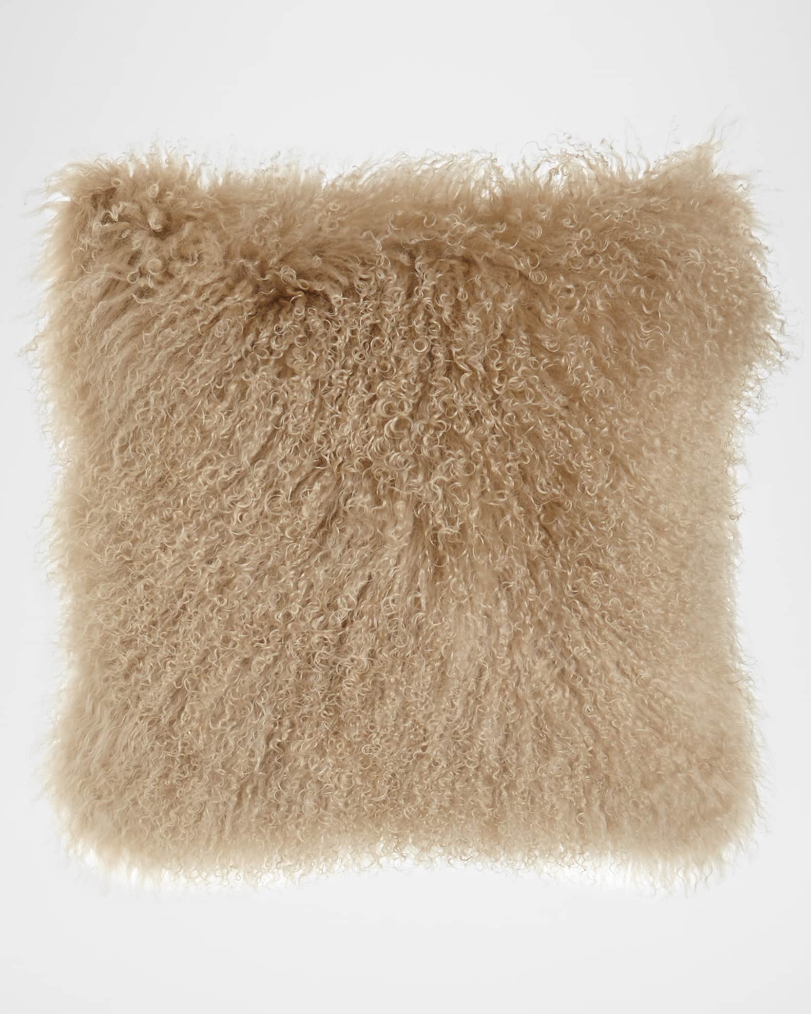 Camel Tibetan Lamb Pillow 0