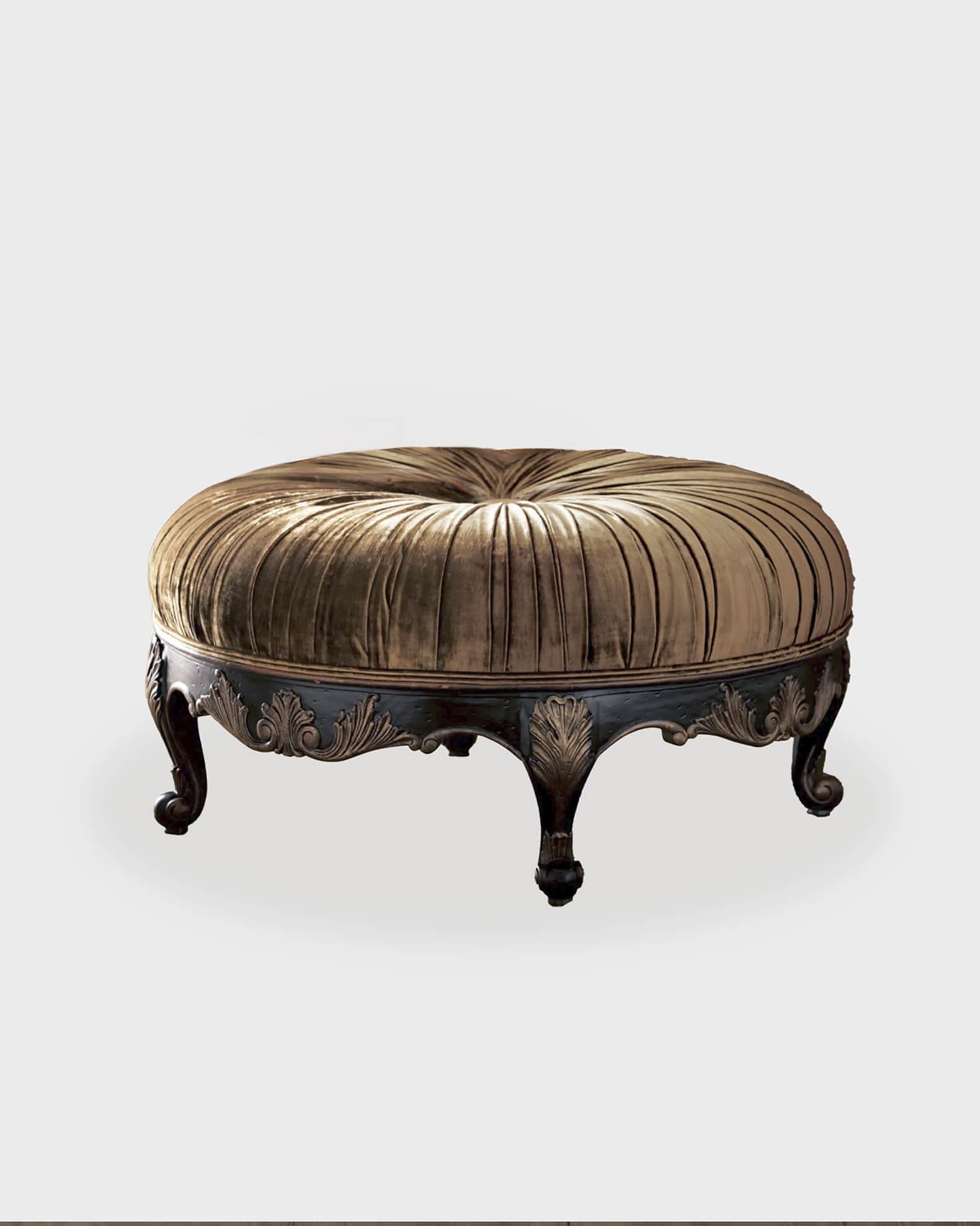 Scala Round Velvet Ottoman 1