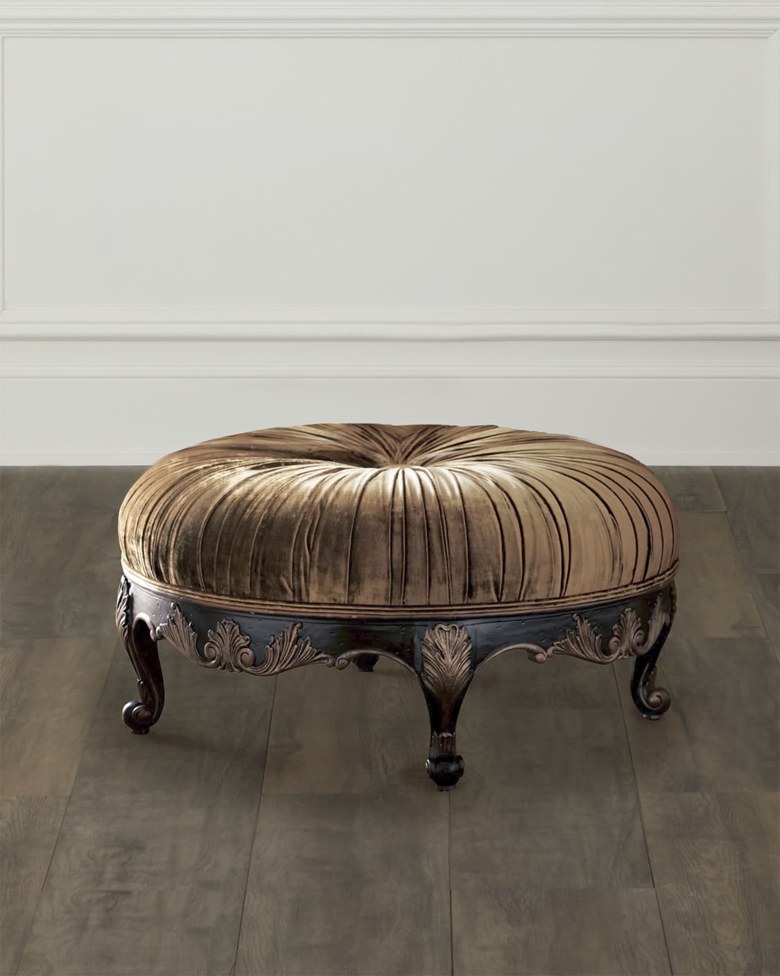 Scala Round Velvet Ottoman 0