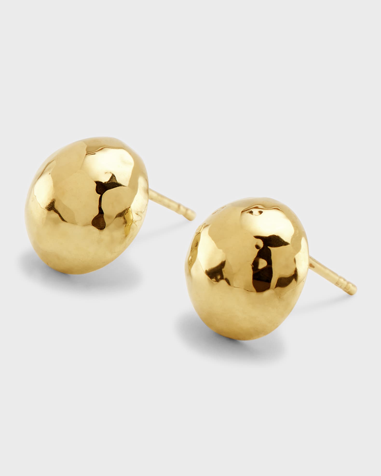 Ippolita Small Hammered Pinball Stud Earrings in 18K Gold Neiman Marcus