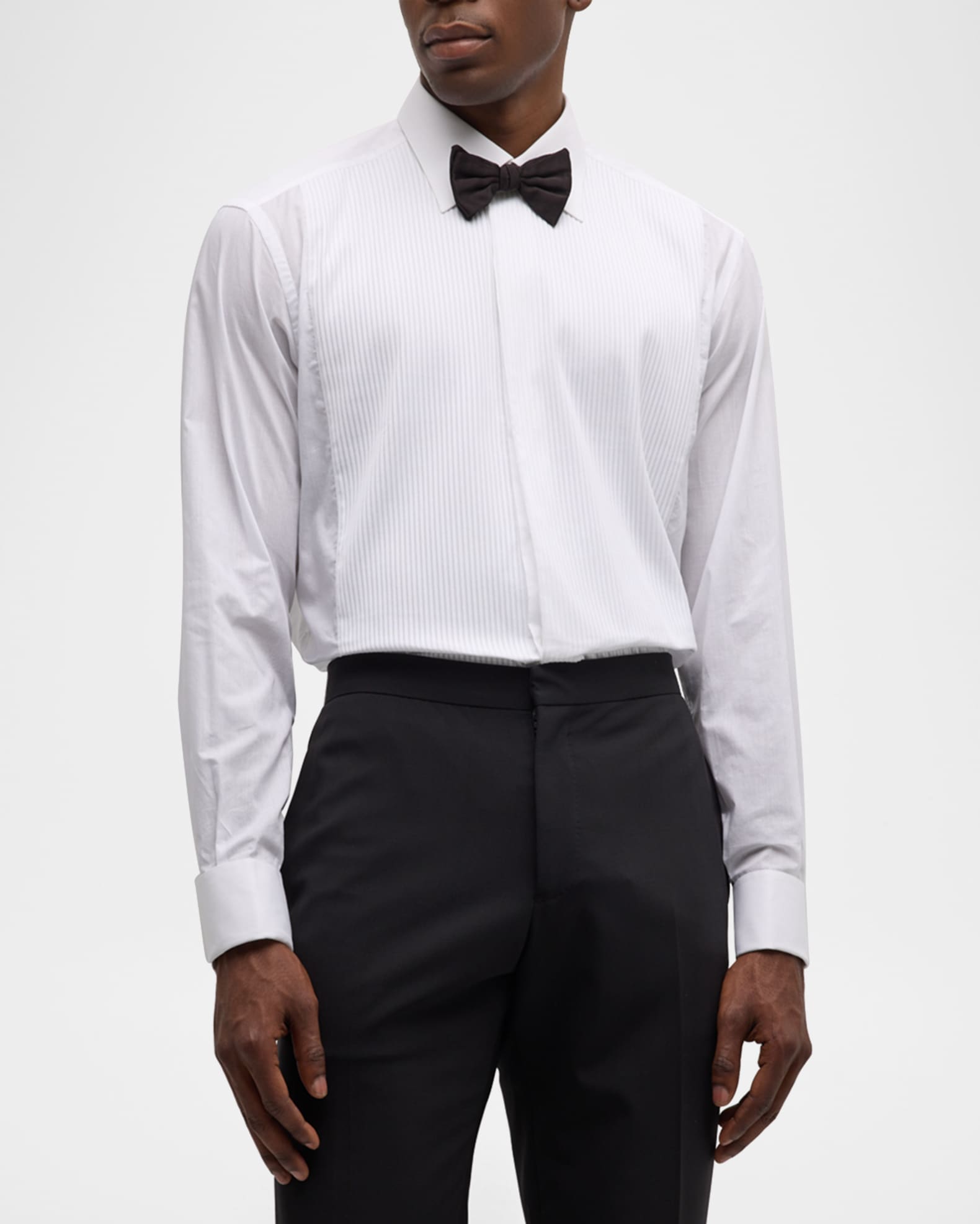 Pleated Poplin French-Cuff Dress Shirt 1