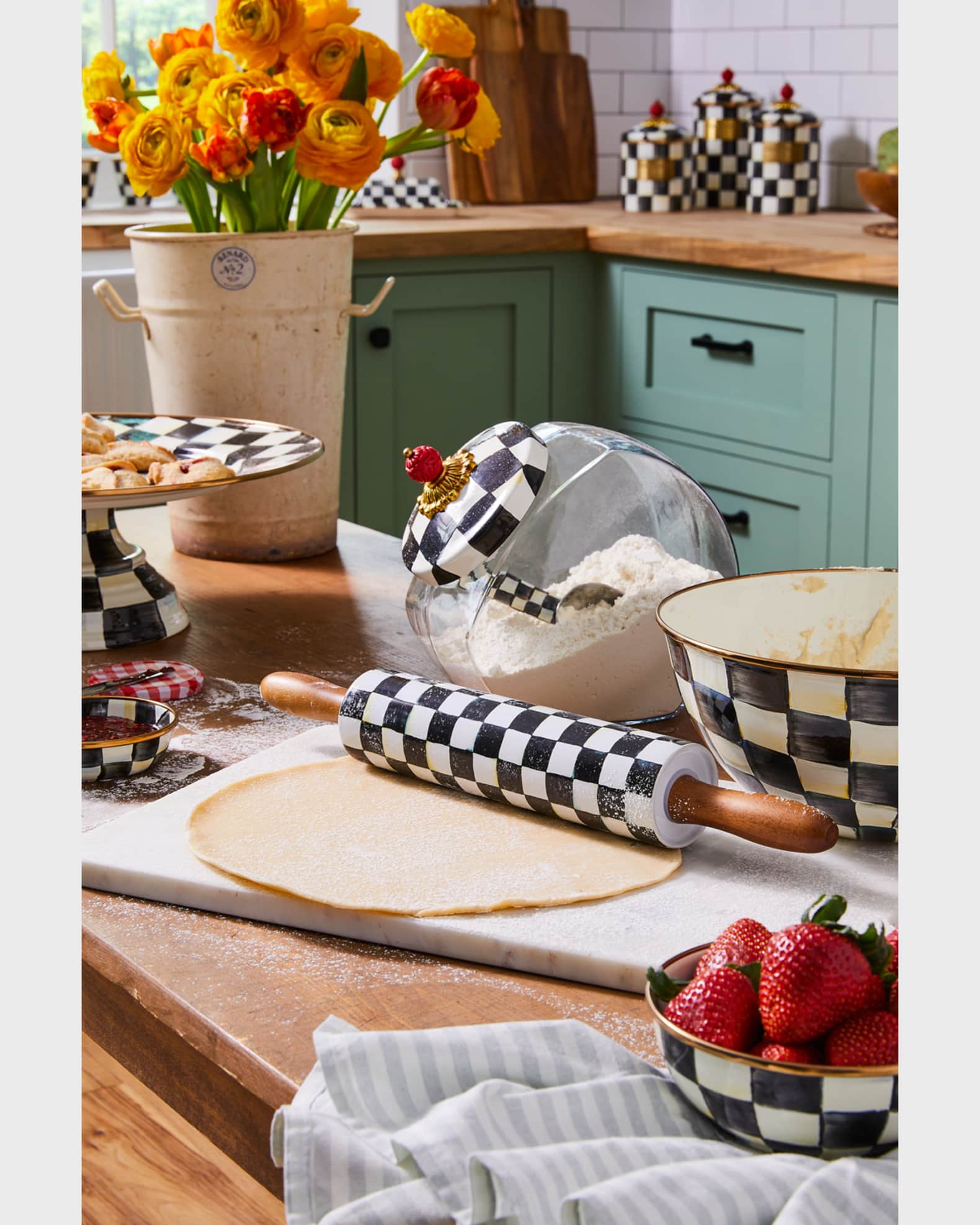 MacKenzie Childs Courtly Check Cookie Jar Neiman Marcus