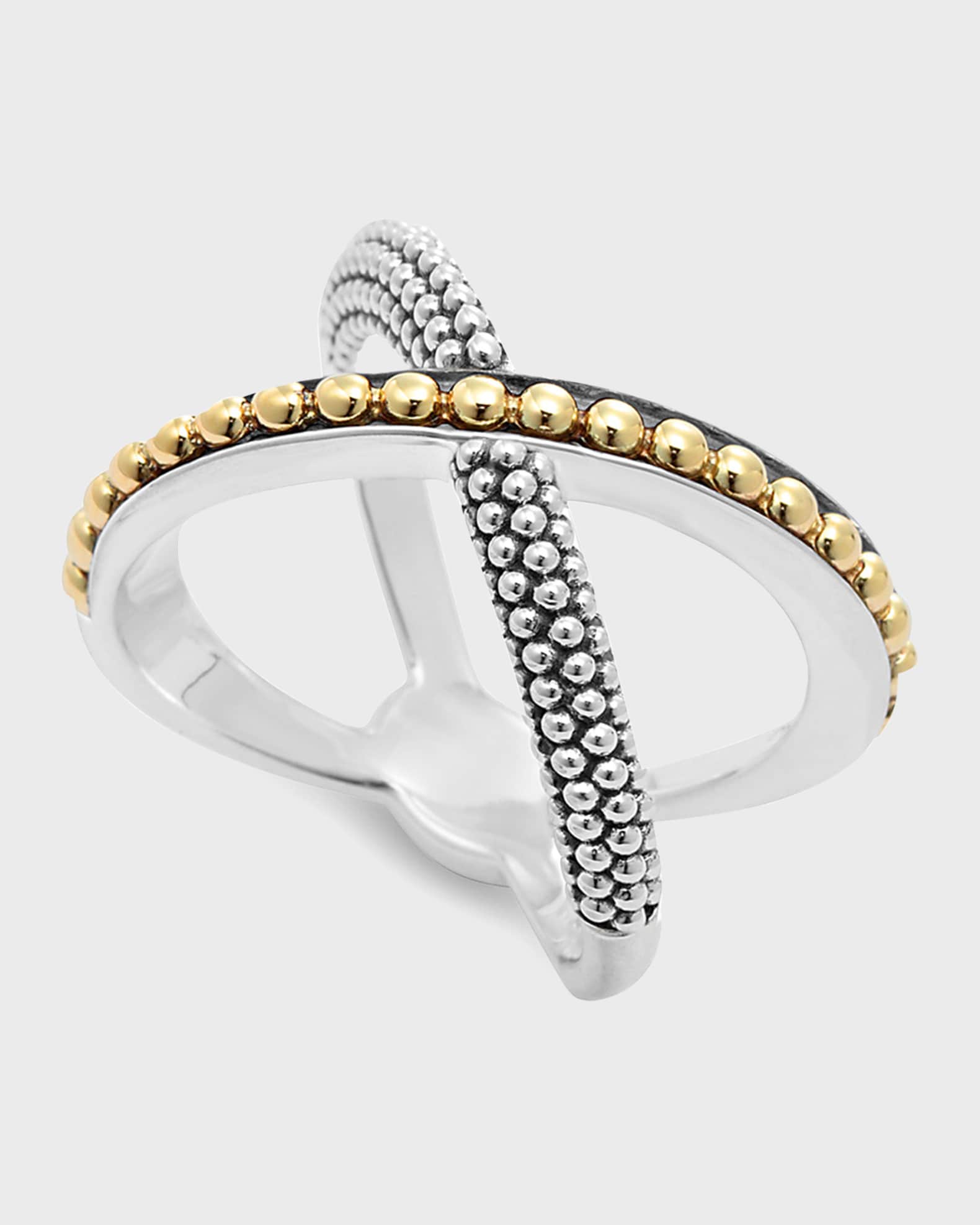 LAGOS Sterling Silver & 18k Infinity Crossover Ring