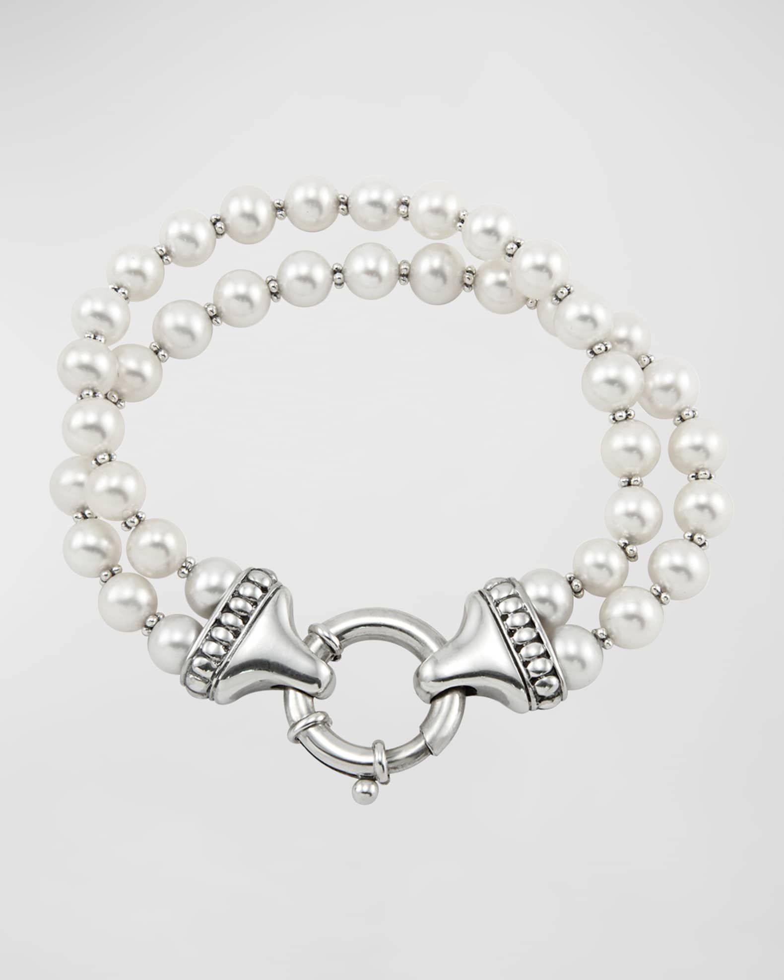 LAGOS Luna Pearl Double-Strand Bracelet, 7mm, 7"