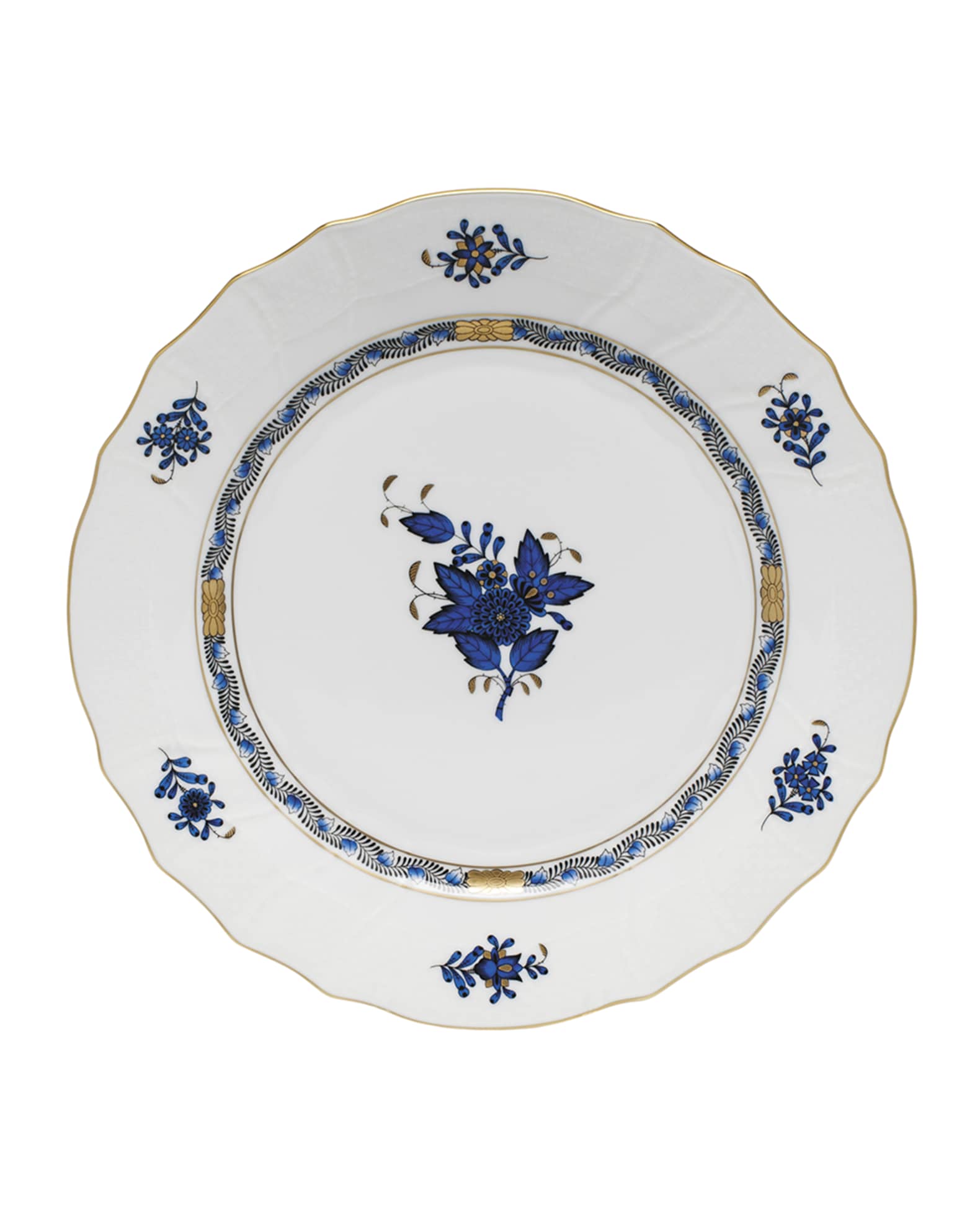 Chinese Bouquet Black Sapphire Dinner Plate 0
