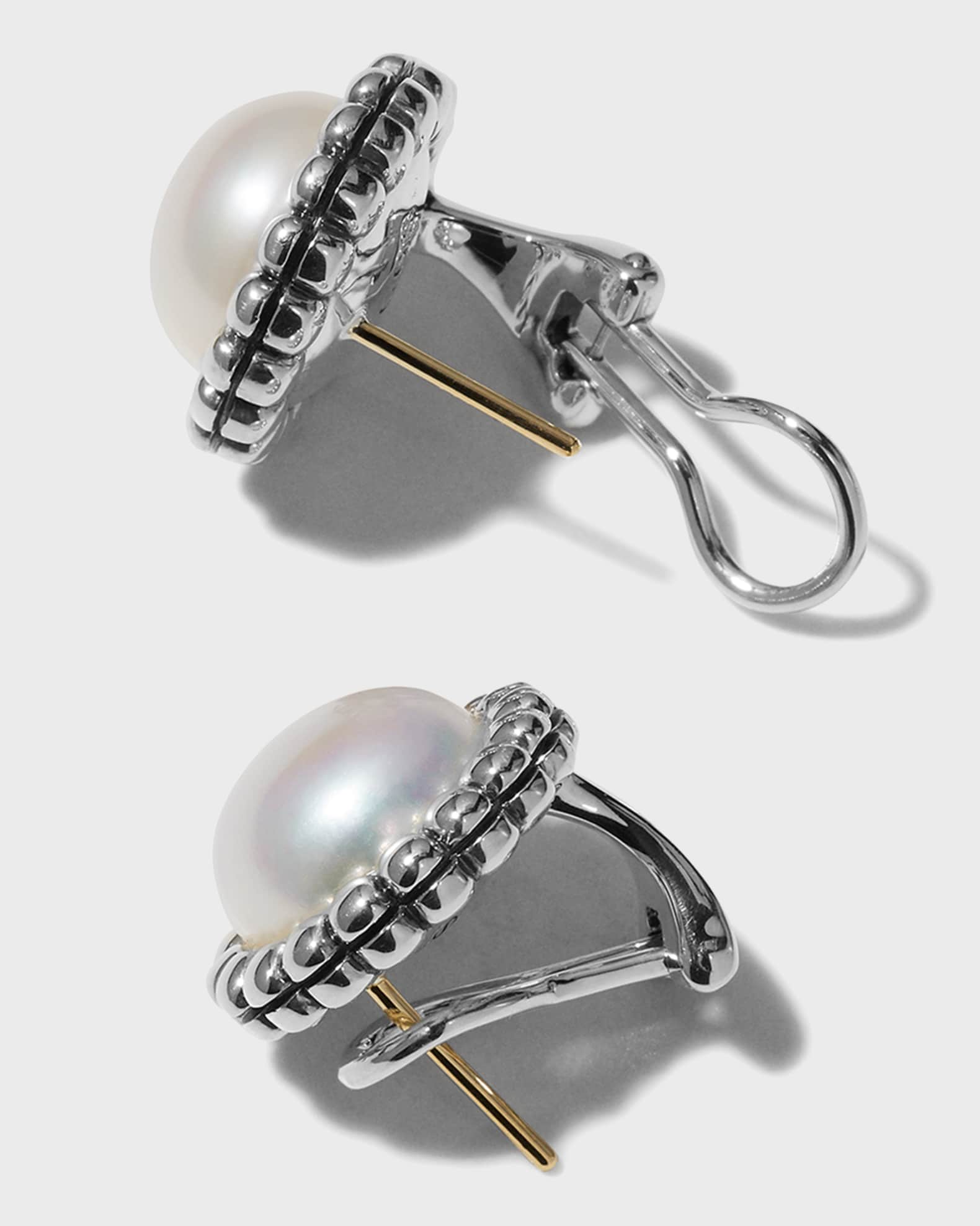 LAGOS Fluted Pearl Stud Earrings 12mm Neiman Marcus