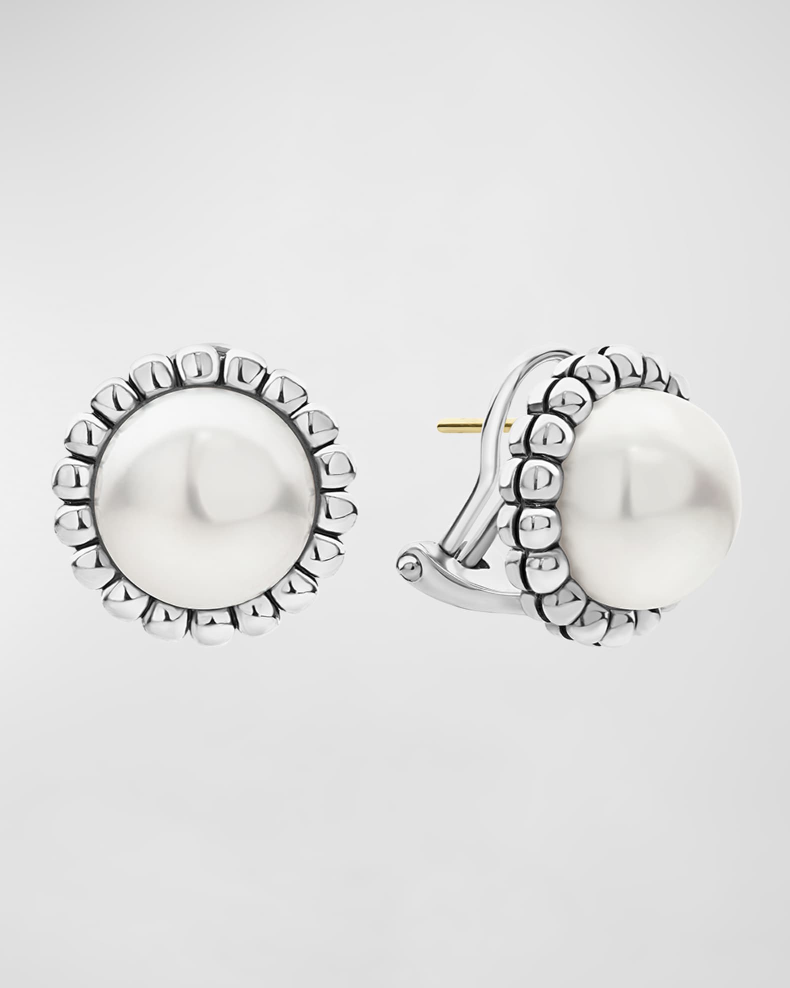 LAGOS Fluted Pearl Stud Earrings 12mm Neiman Marcus