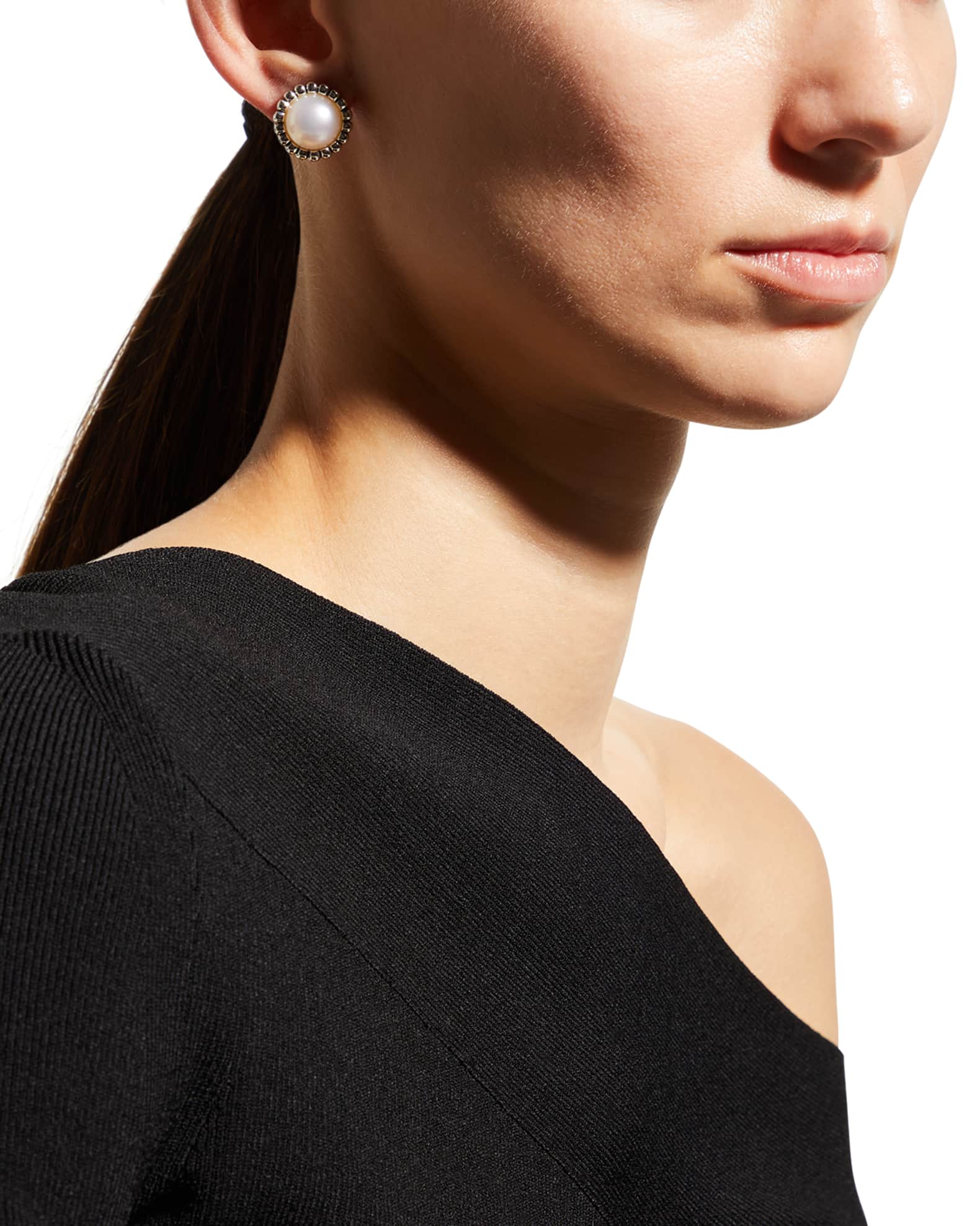 LAGOS Fluted Pearl Stud Earrings, 12mm | Neiman Marcus