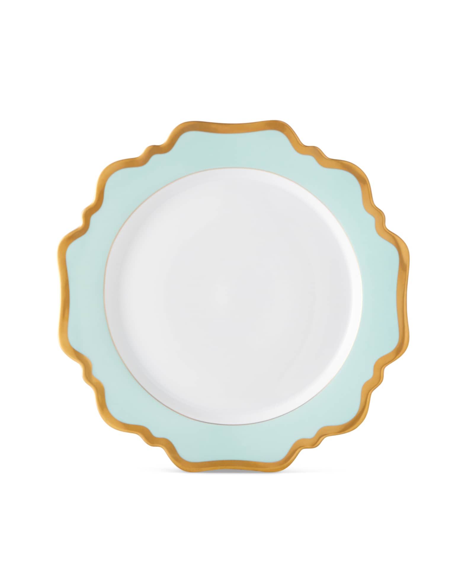 Aqua Rimmed Dinner Plate 0