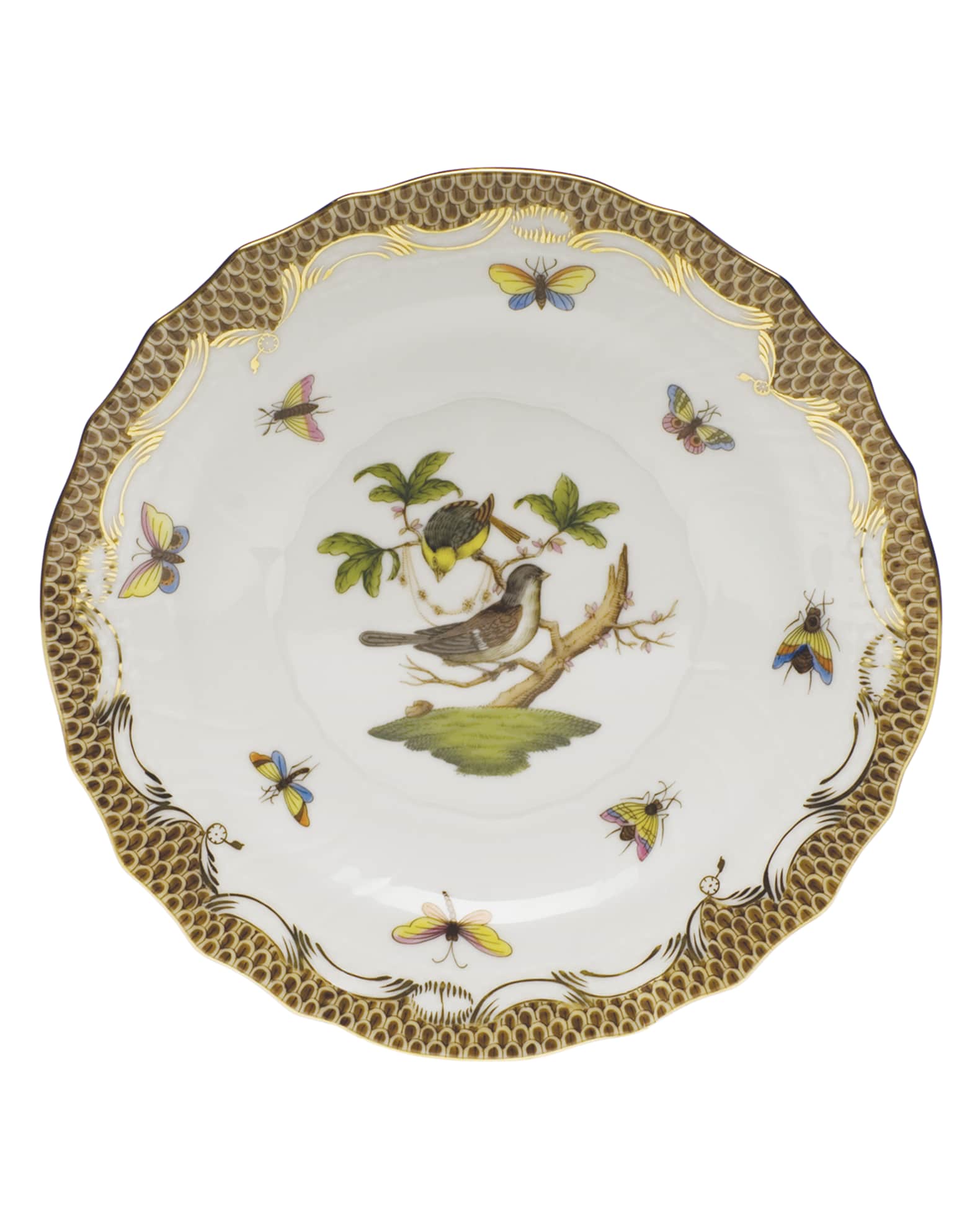 Rothschild Bird Borders Brown Salad Plate #1 0