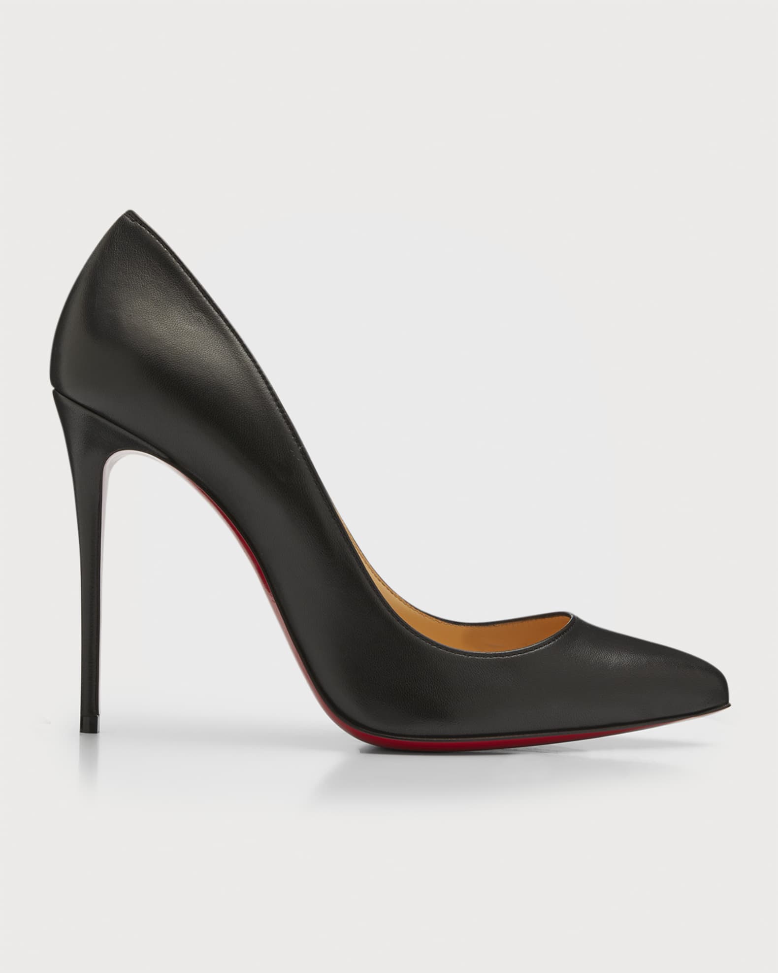 Christian Pigalle Follies Leather Red Sole High-Heel Pumps, Black | Neiman