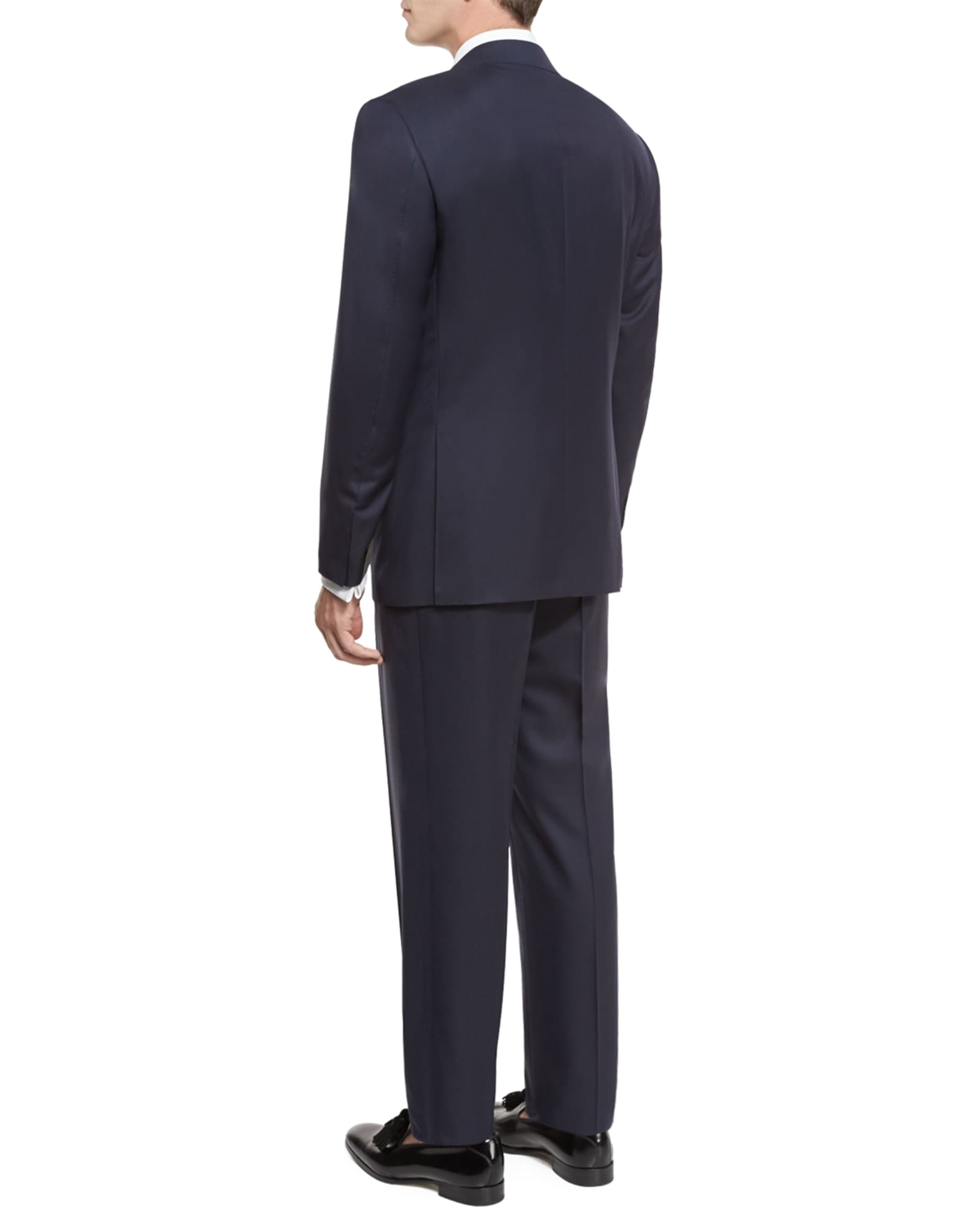 Canali Super 150s Wool Tuxedo Suit, Navy | Neiman Marcus