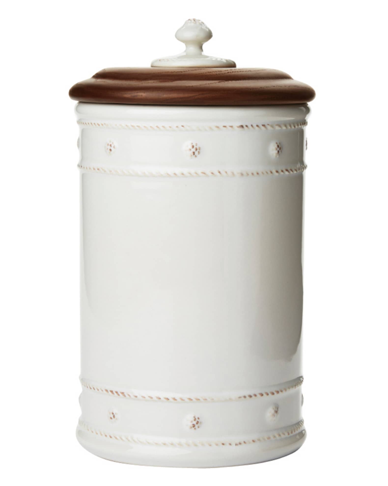 Juliska Berry & Thread 10" Canister with Wooden Lid Whitewash