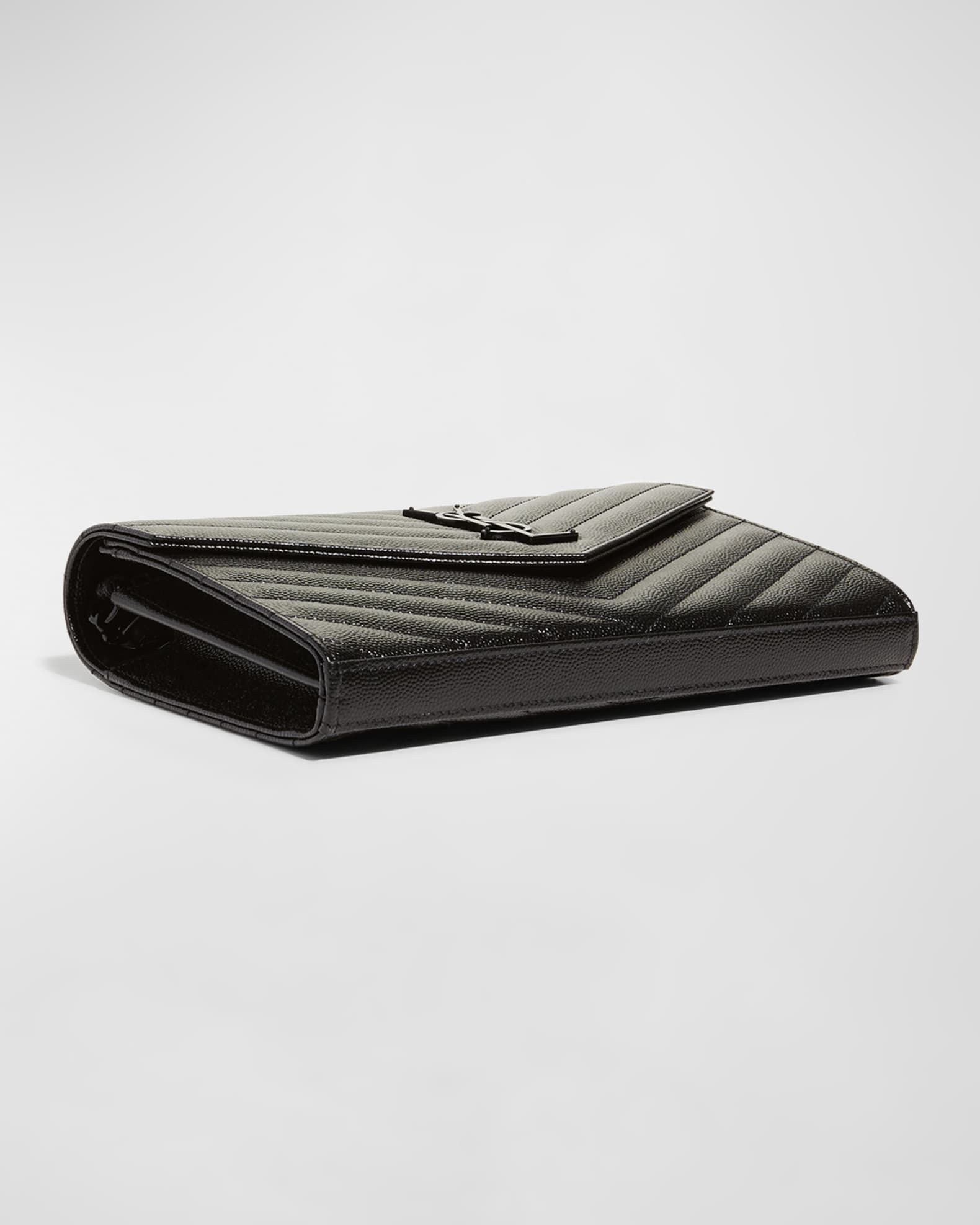 Ysl all black wallet on chain top