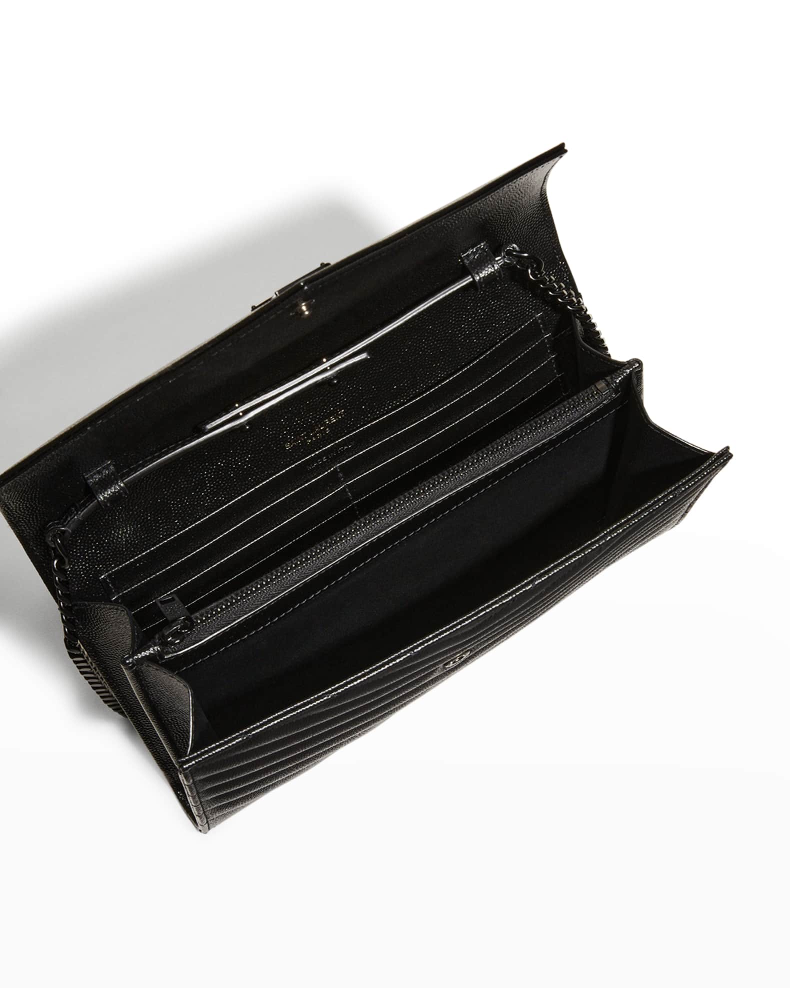 Saint Laurent Cassandre YSL Monogram Large Wallet on Chain in