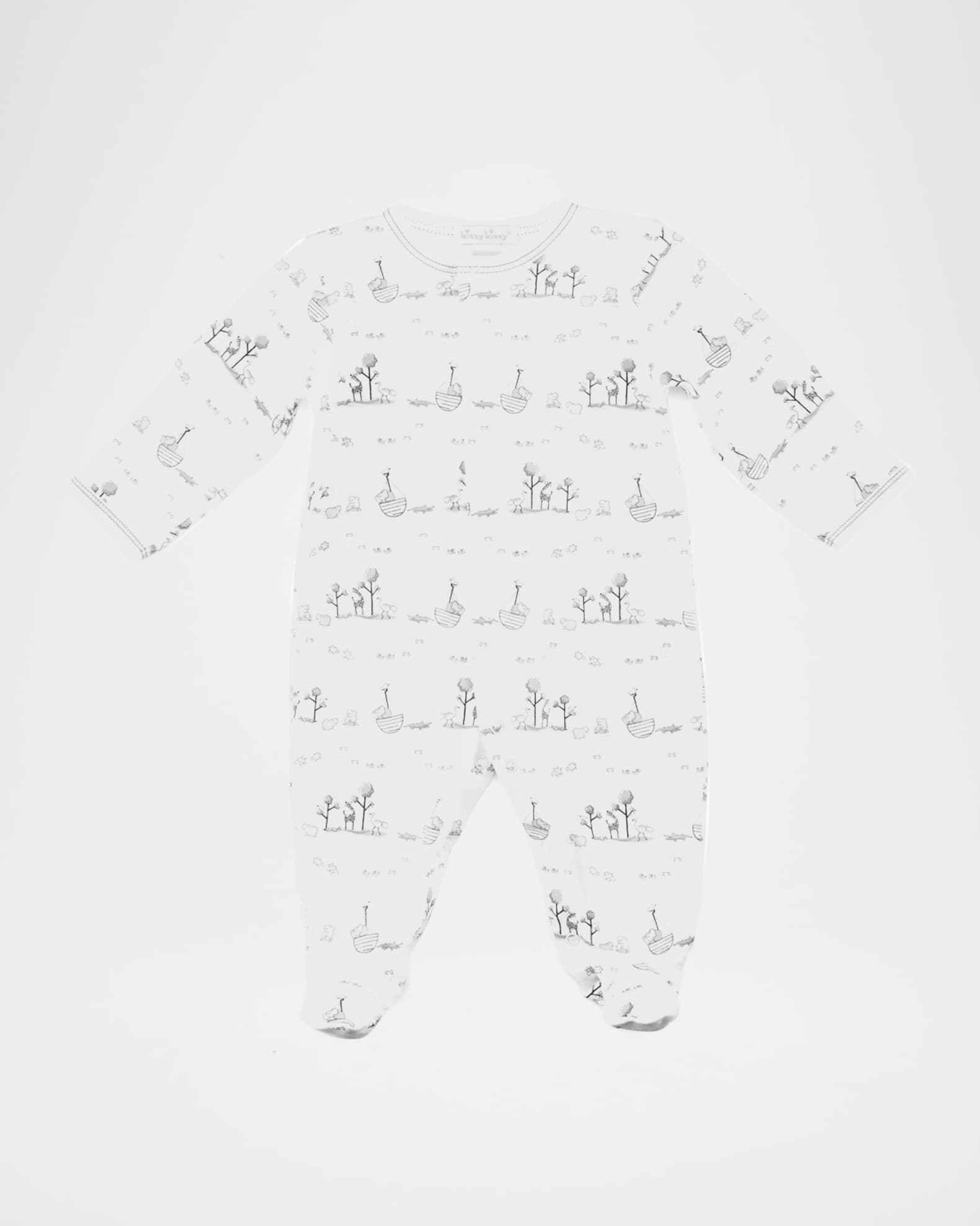 Baby Club Chic Noah's Ark Printed Footie with Collar