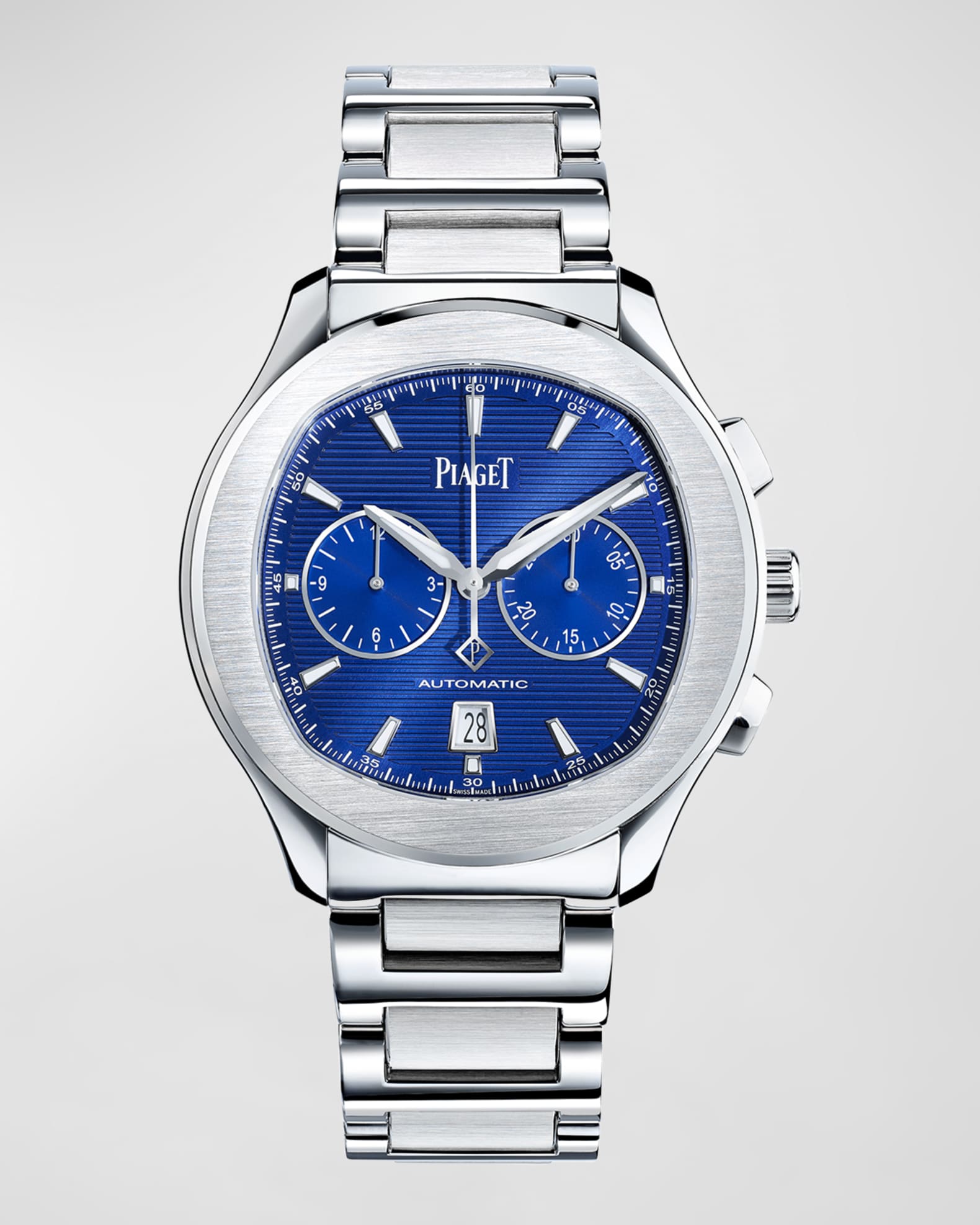 Stainless Steel Blue Chronograph Watch 0
