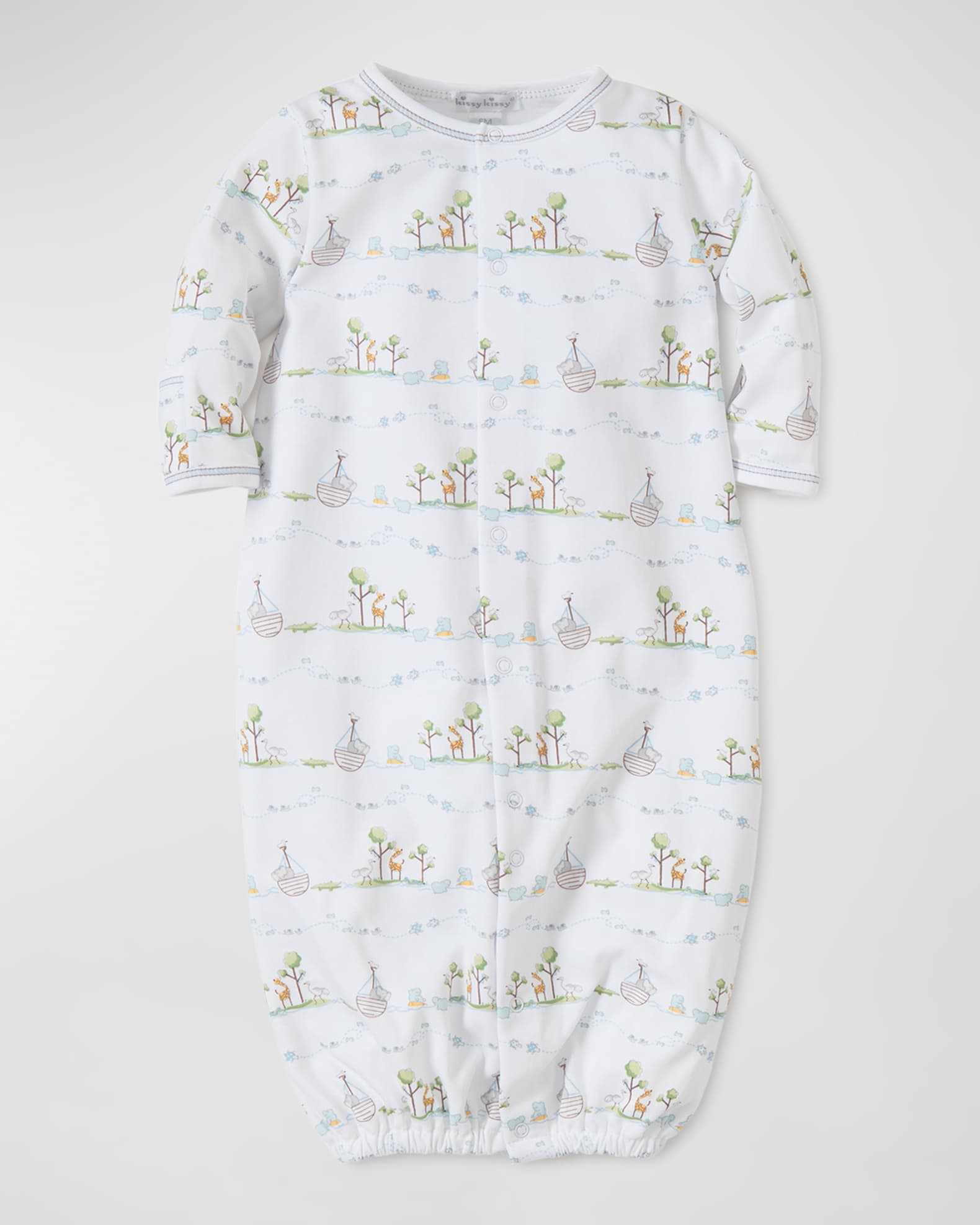 Noah's Ark Printed Convertible Sleep Gown 0
