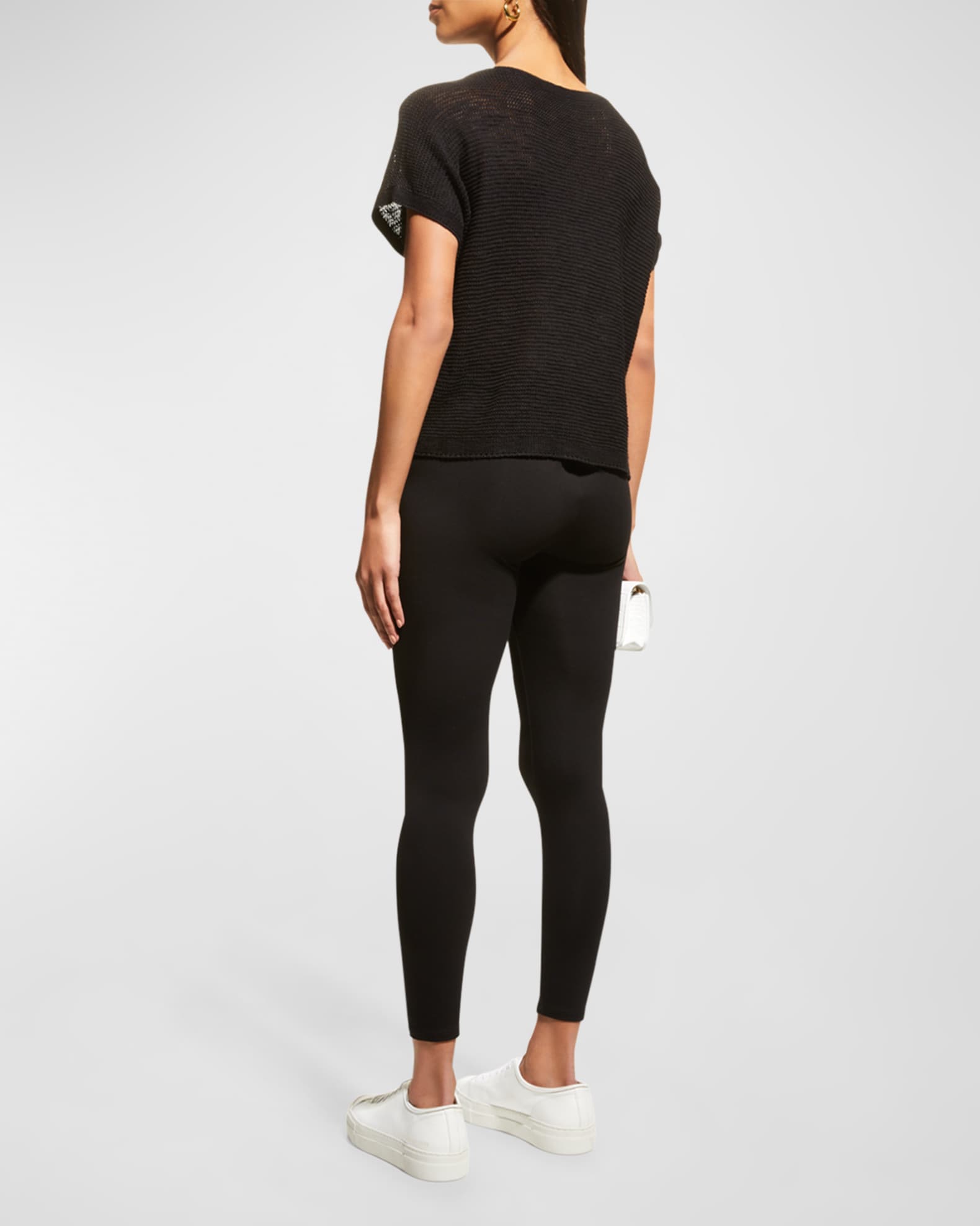 Eileen Fisher Ankle Leggings in Recycled Polyester Stretch Velvet