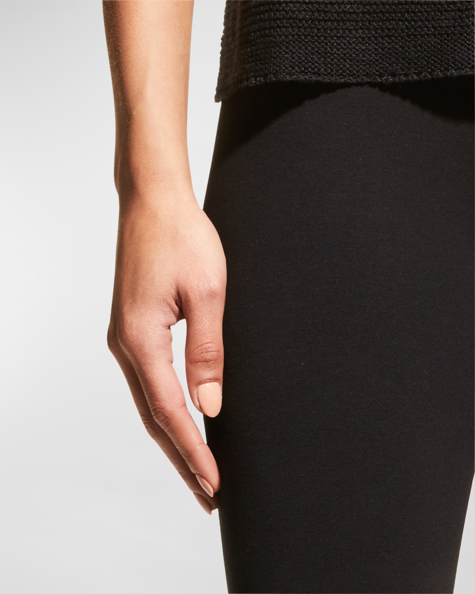 Jersey leggings with branded elastic in Black for