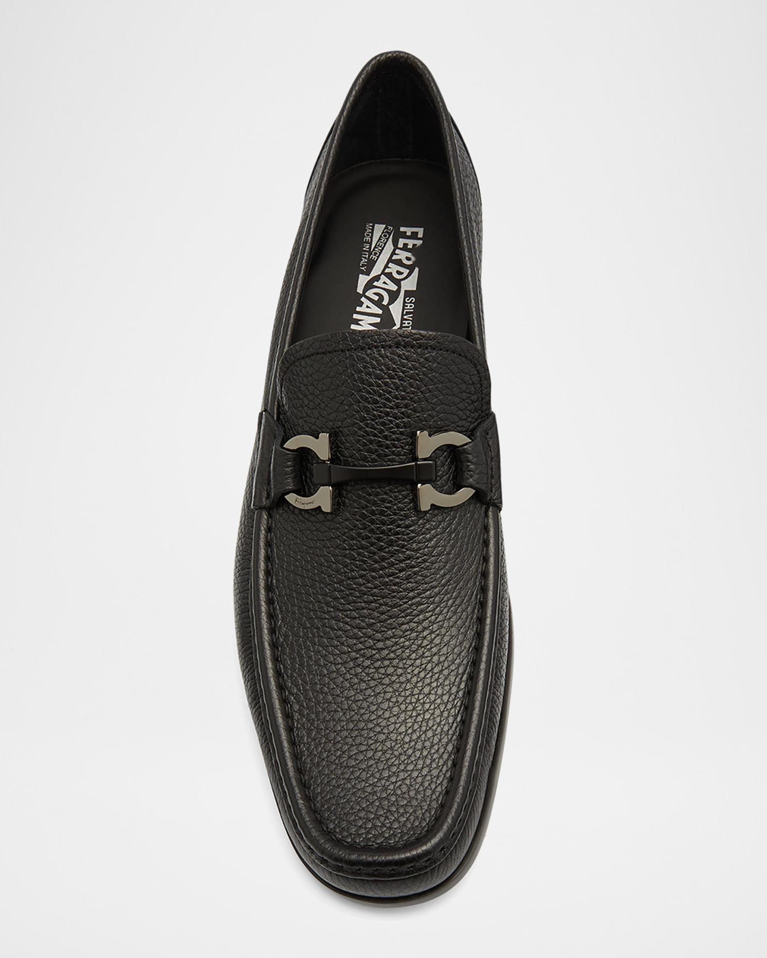 Salvatore Ferragamo Grandioso Gancini Men\'s Black Leather Loafers - US Size 10.5 Gancini ornament loafer - Men | Ferragamo main image 3
