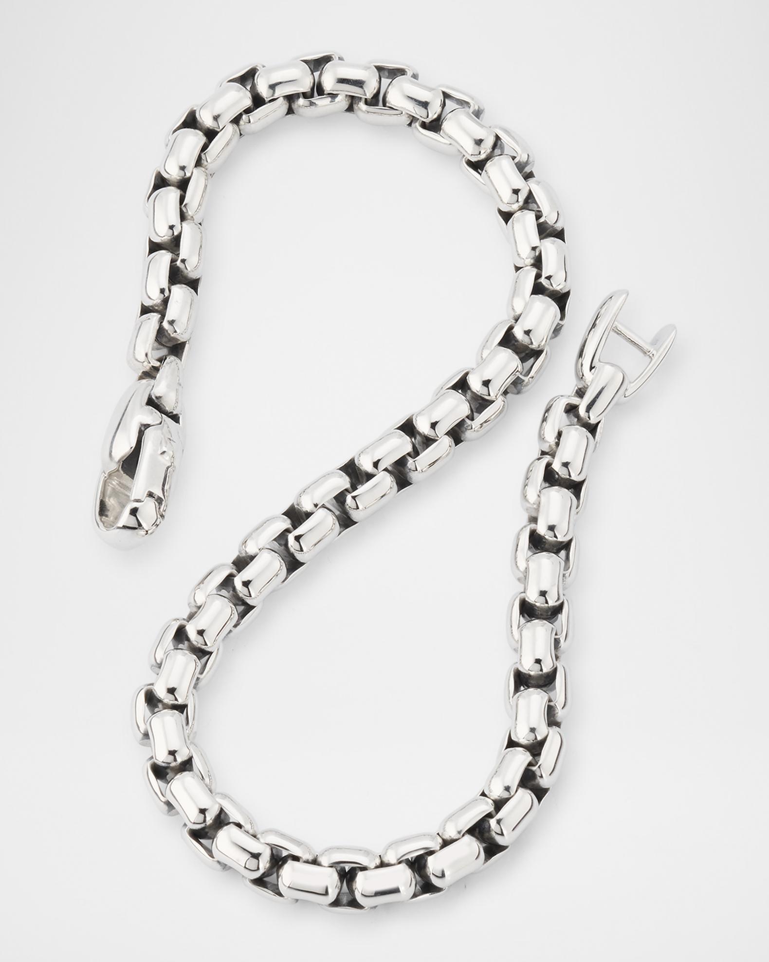 David Yurman Men's Large Box Chain Bracelet in Silver, 5mm | Neiman Marcus
