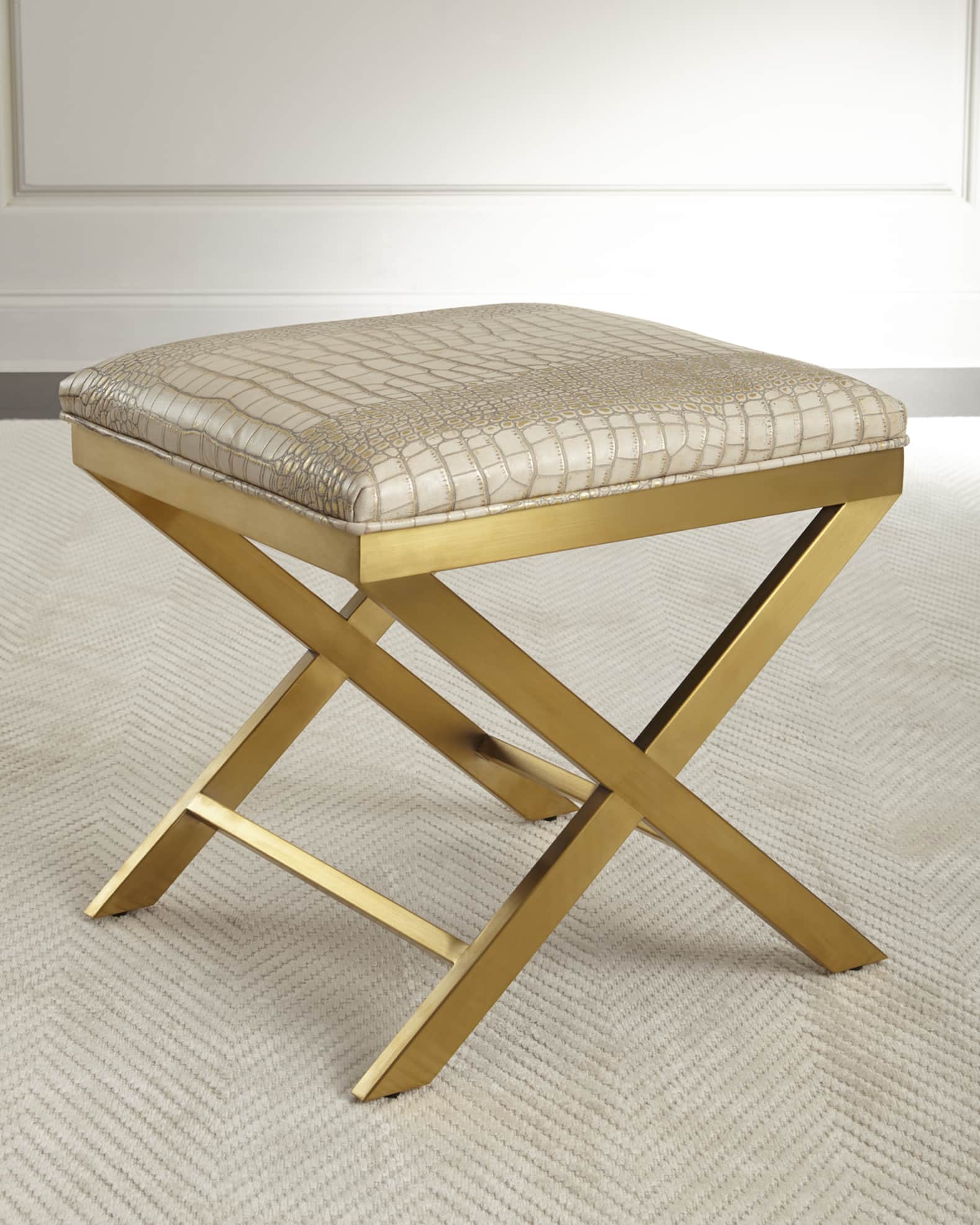 Nadia Crocodile-Embossed X Bench 0