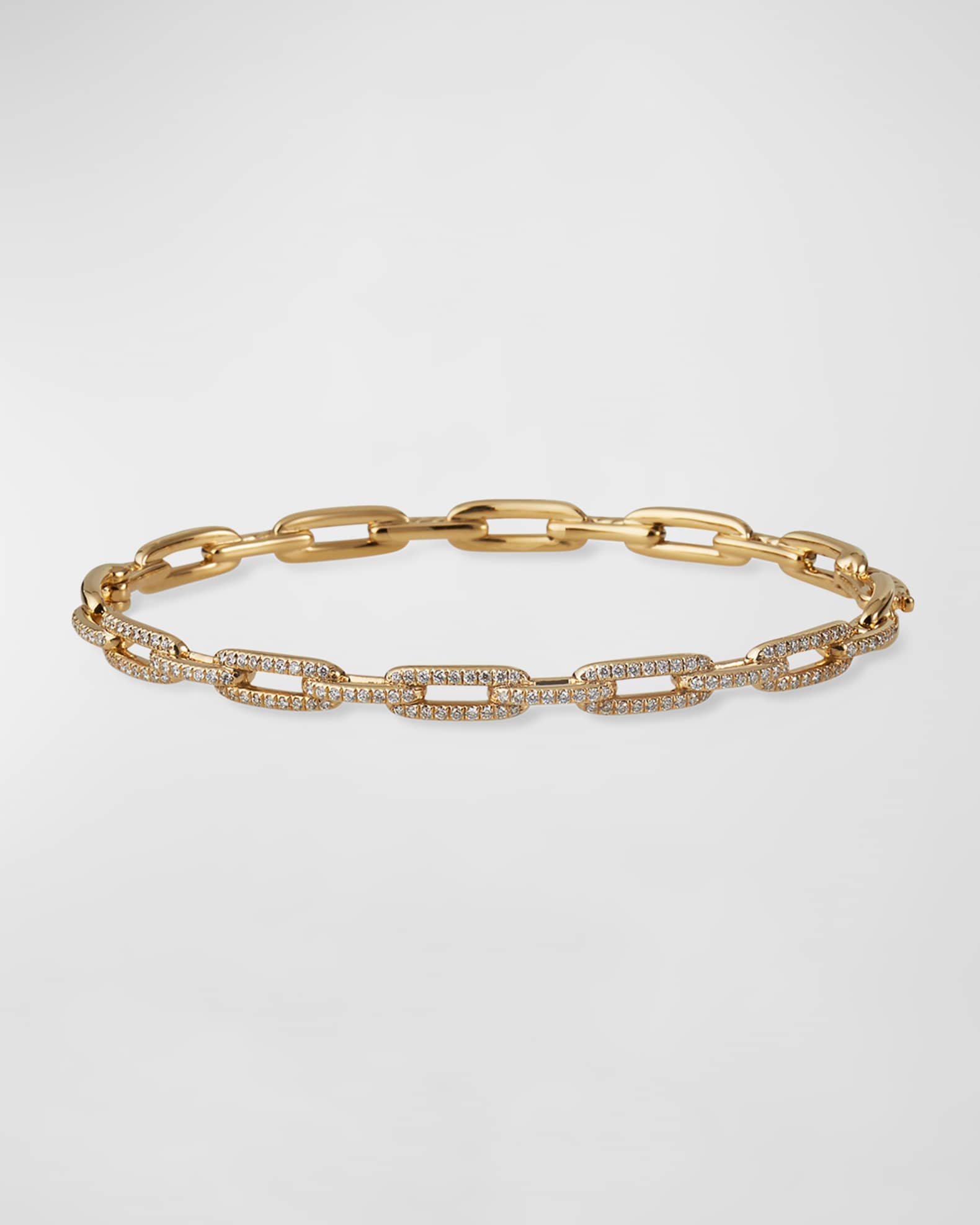 David Yurman Stax Chain Link Bracelet in 18k Yellow Gold w/ Diamonds