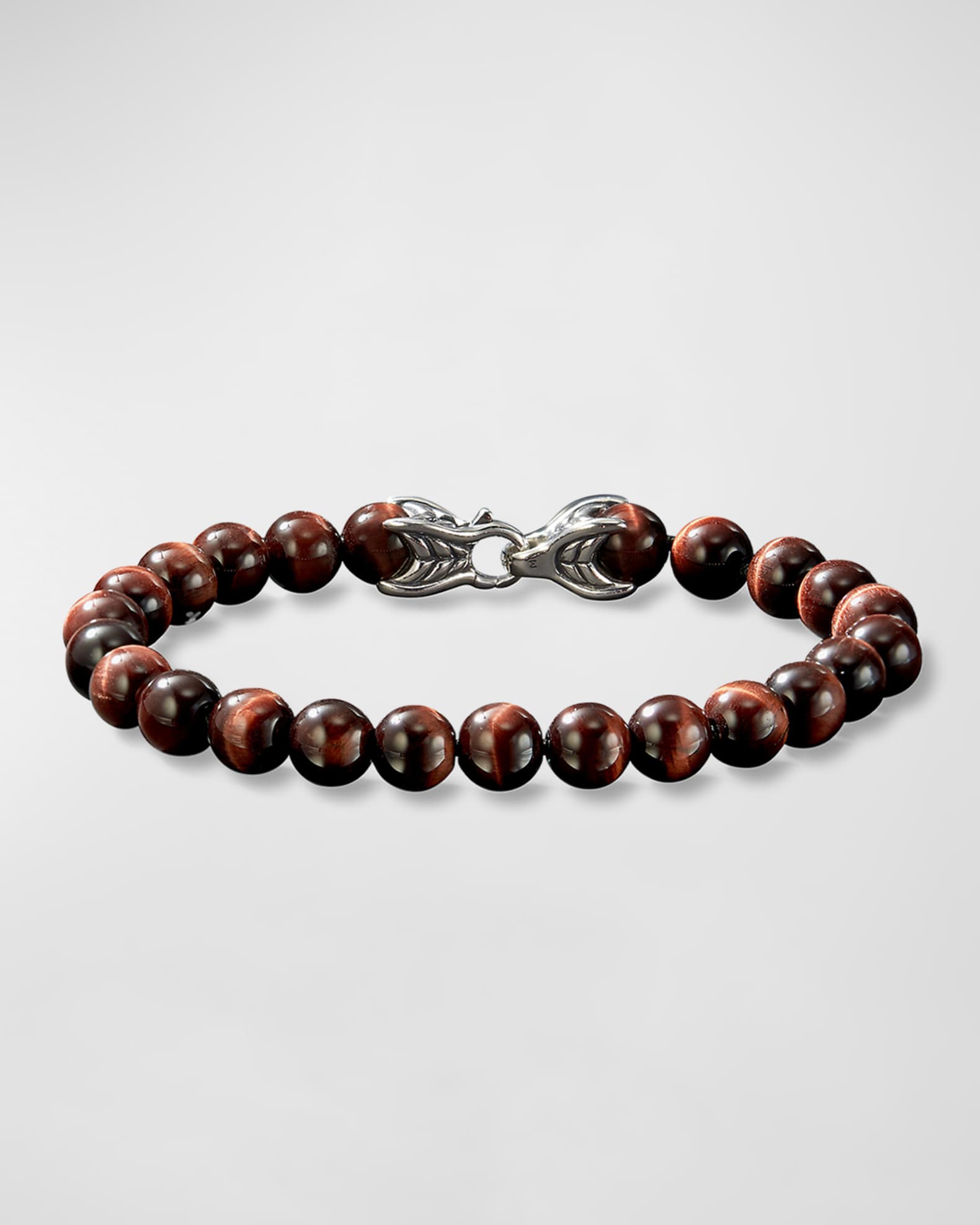 David Yurman Men s Spiritual Beads Bracelet with Tiger s Eye and Silver 8mm Size L Neiman Marcus