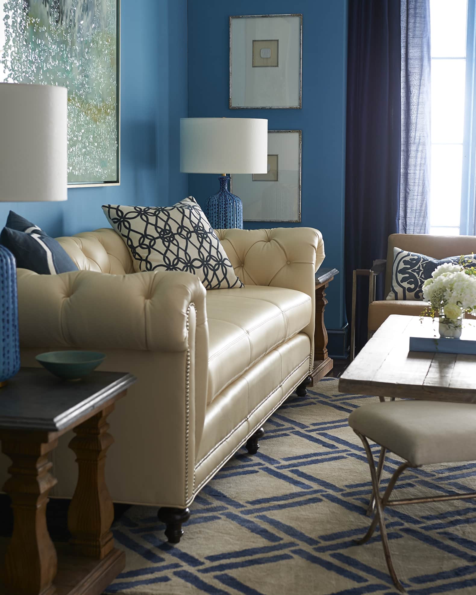 Davidson Cream Tufted Chesterfield Sofa 1