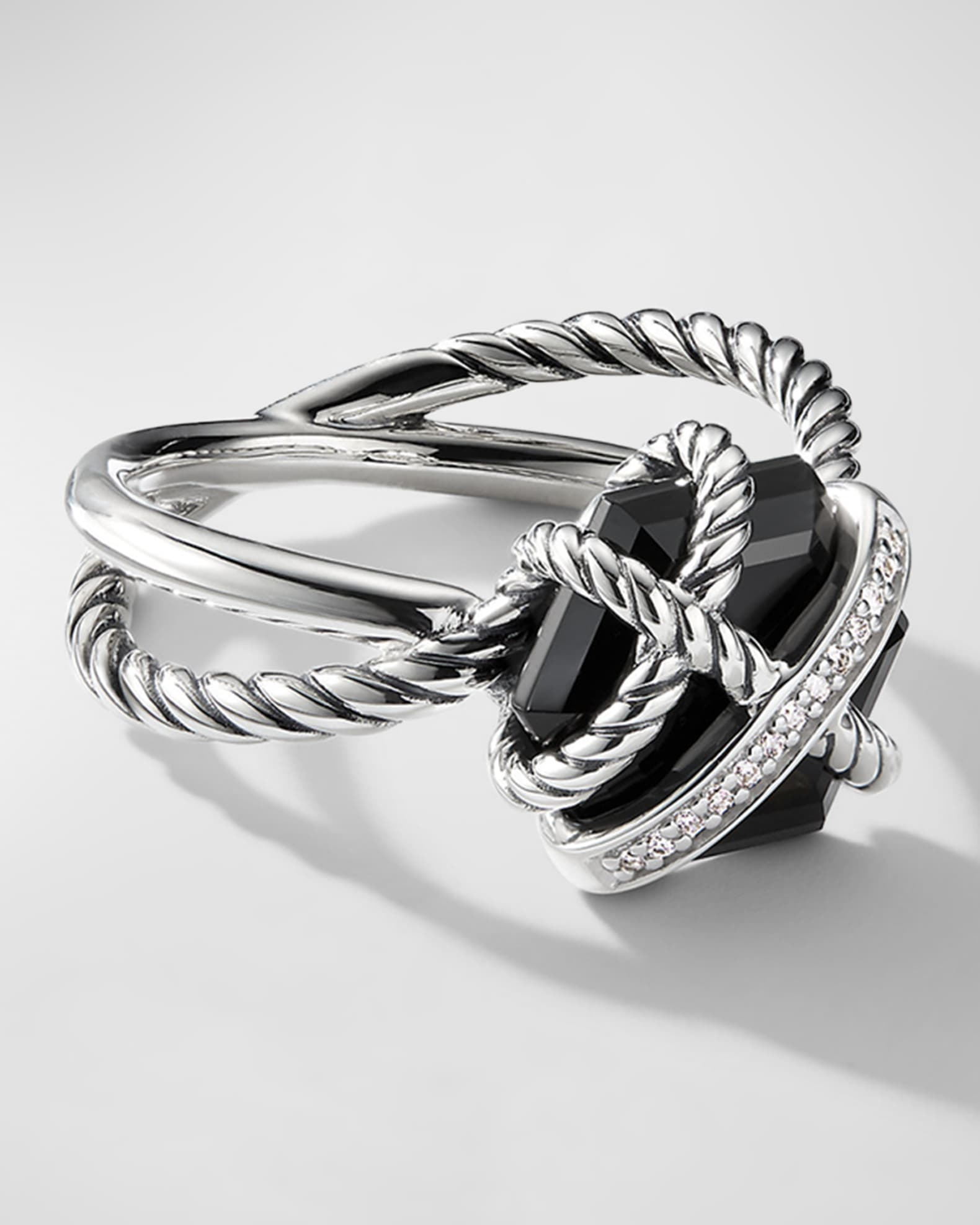 David Yurman Cable Wrap Ring with Semiprecious Stone and Diamonds