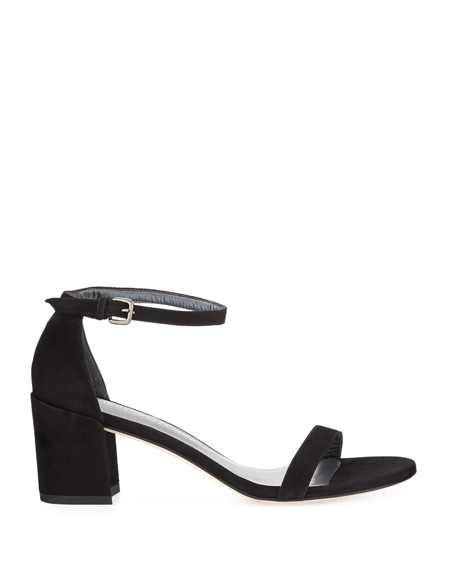 Stuart Weitzman Simple Suede Chunky-Heel City Sandals | Neiman Marcus