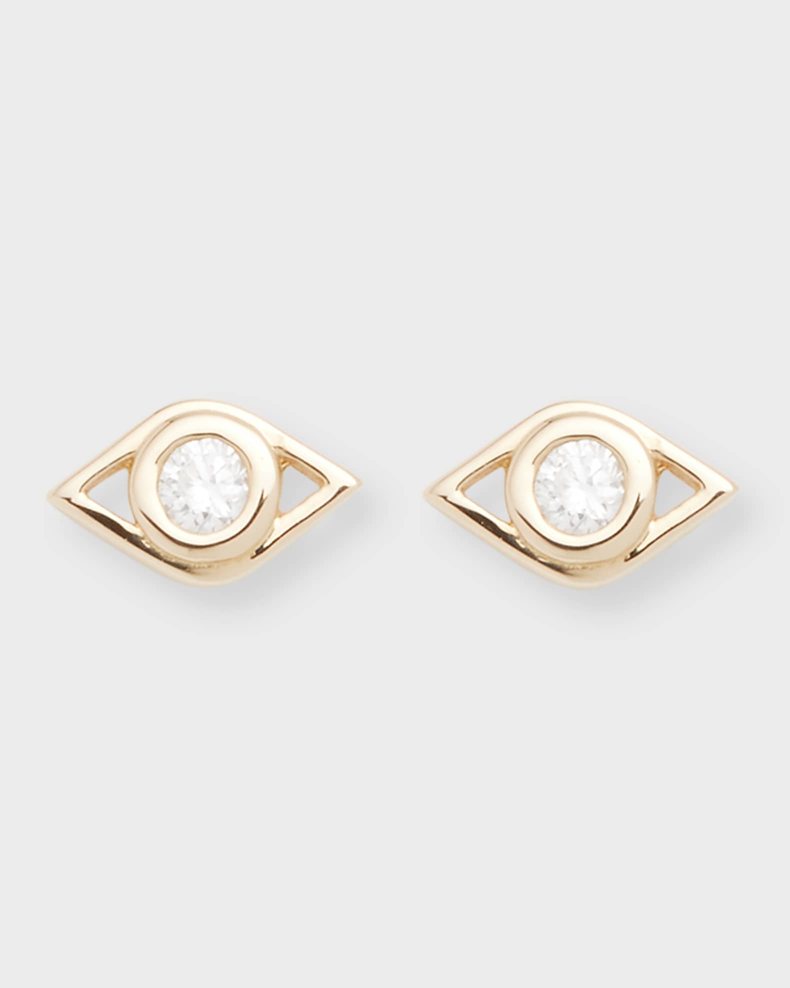 14k Diamond Evil Eye Stud Earring, Single 0