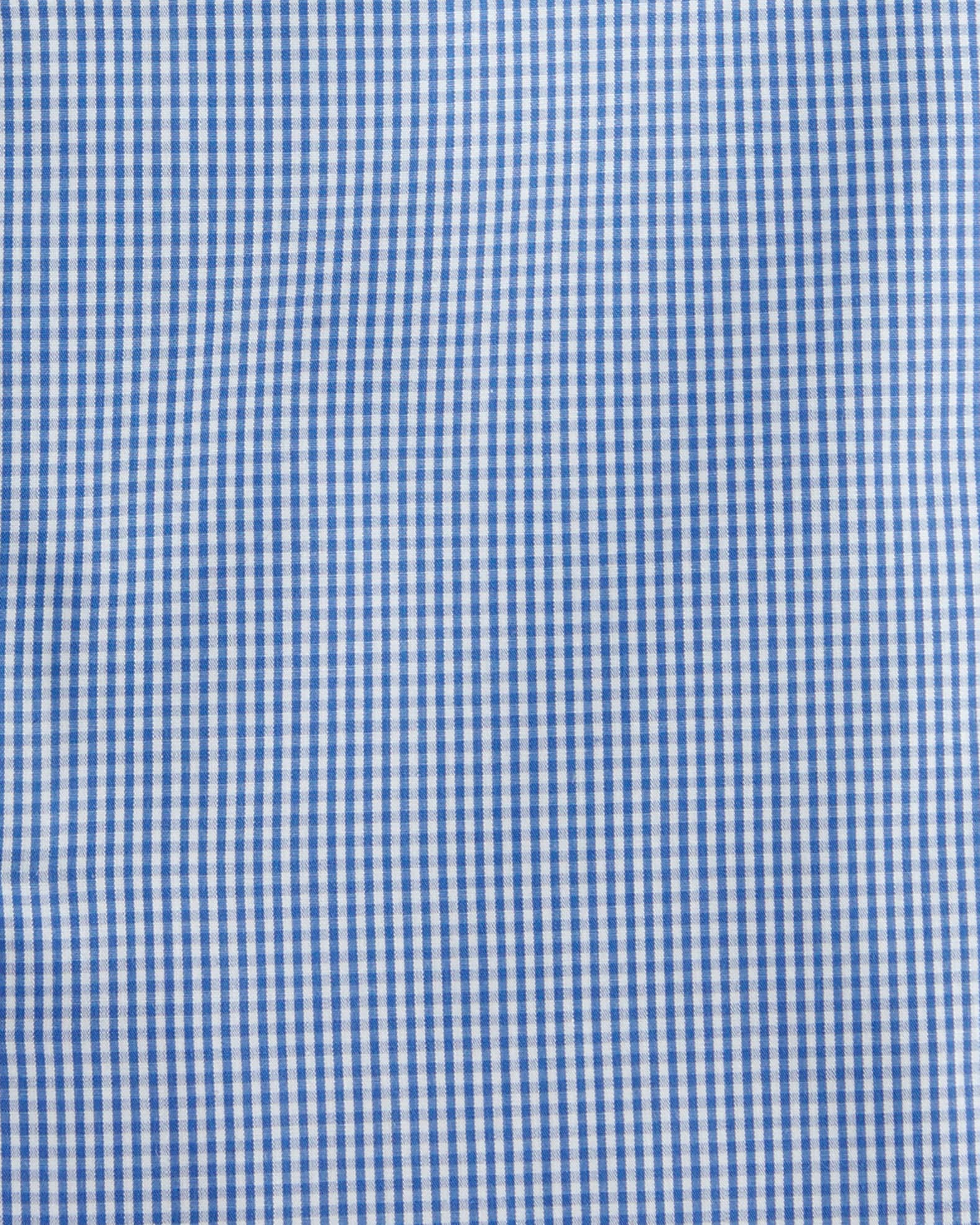 Slim-Fit Gingham Check Dress Shirt, Blue 1