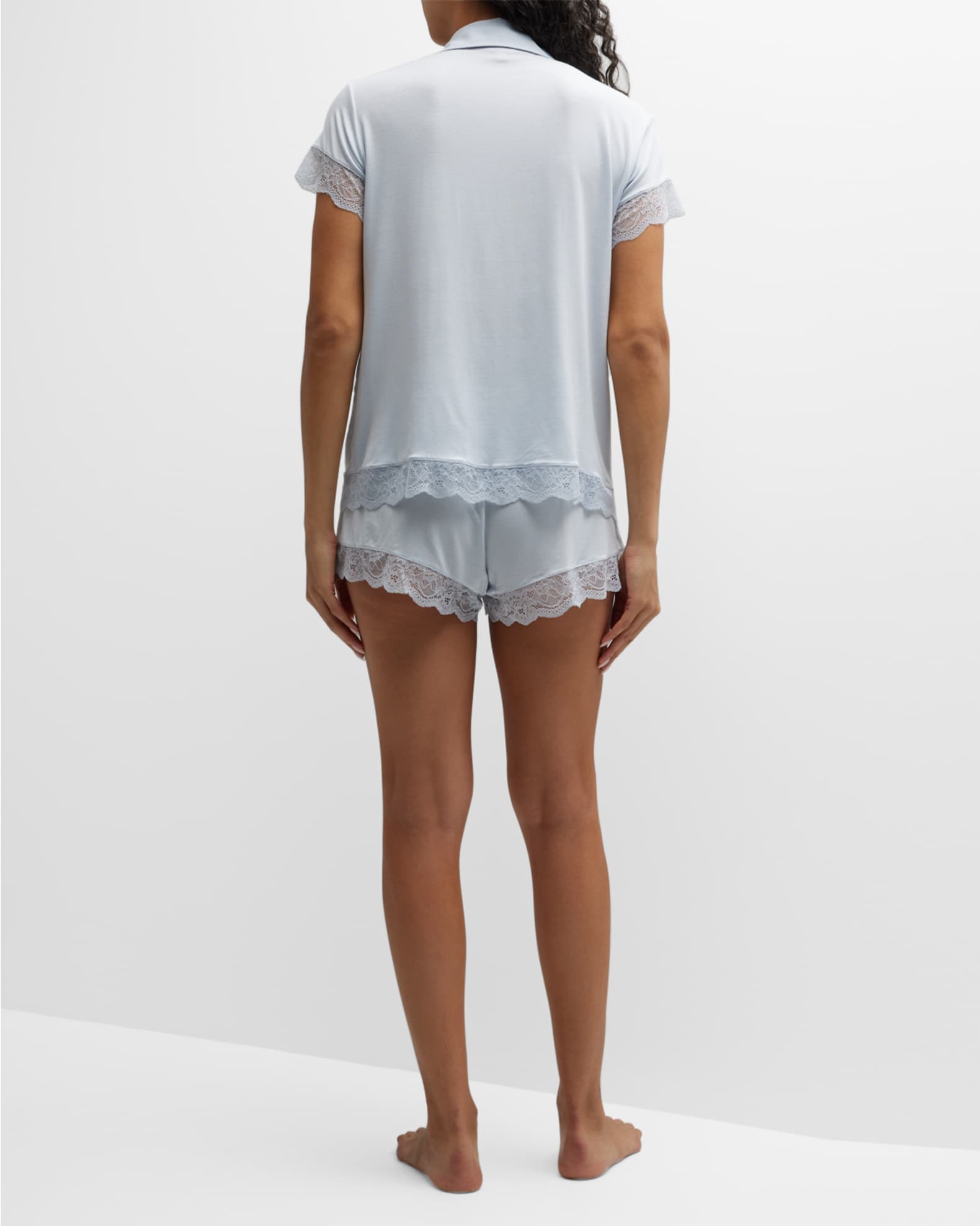 Malou Lace Trim Short Pajama Set