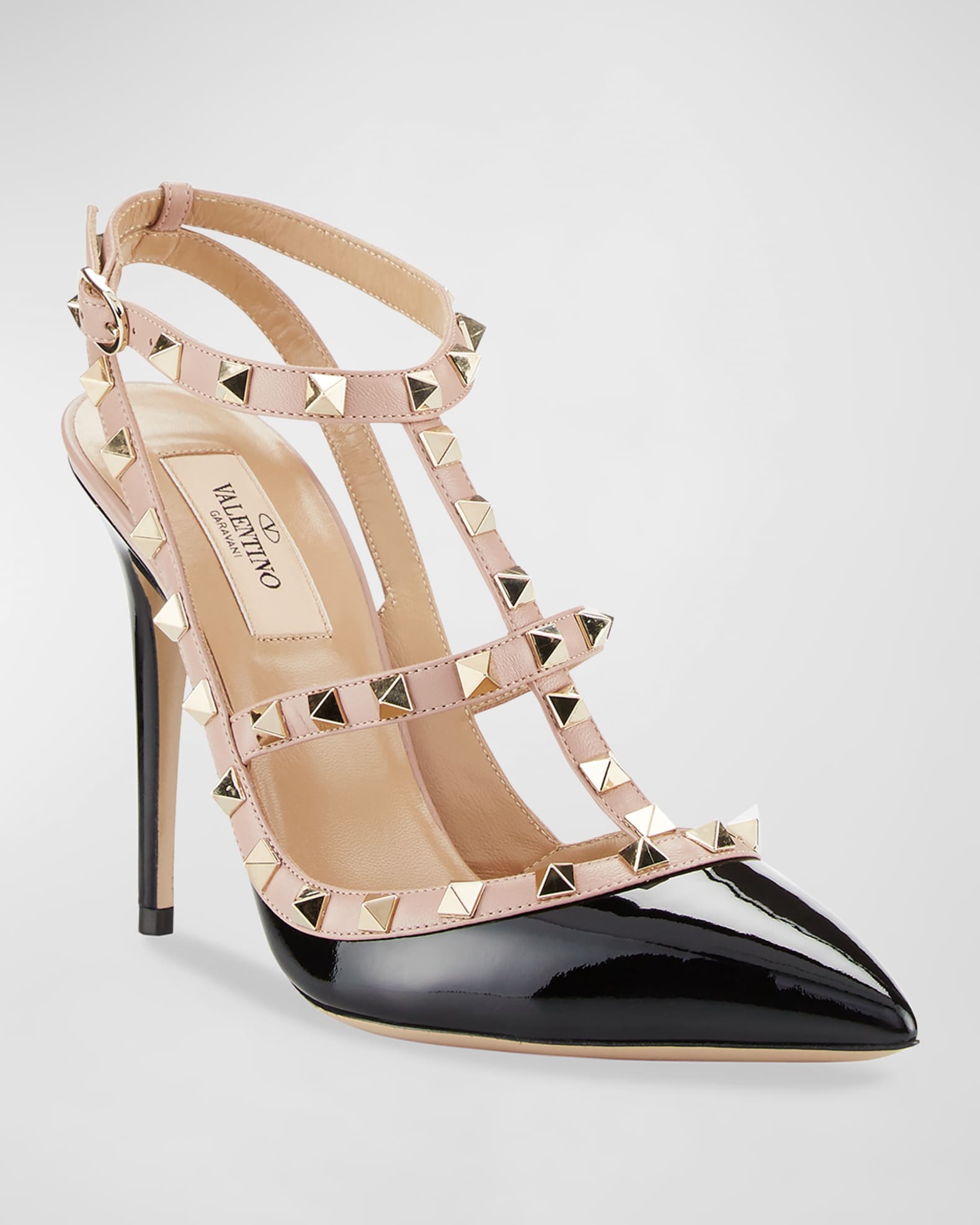 Valentino Rockstud Caged 100 Patent Pump, 37 / Black