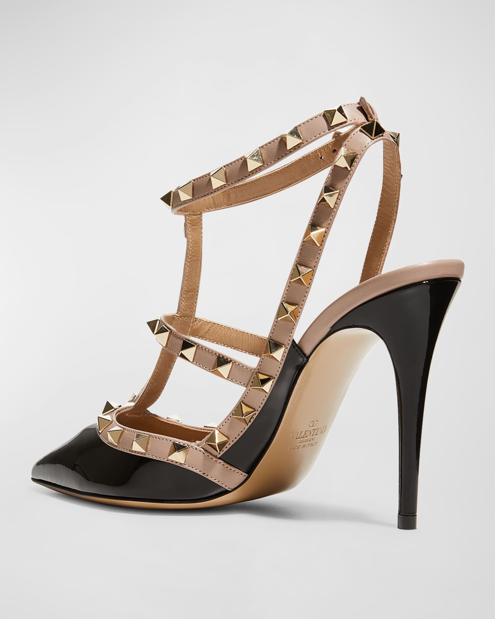 Valentino Rockstud Caged 100 Patent Pump, 37 / Black