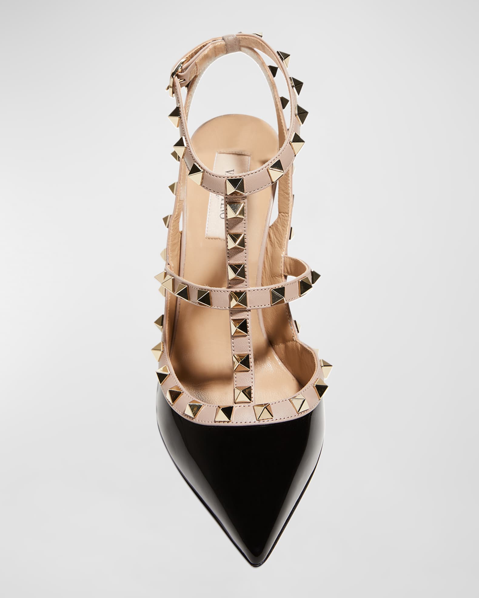 Valentino Rockstud Caged 100 Patent Pump, 37 / Black