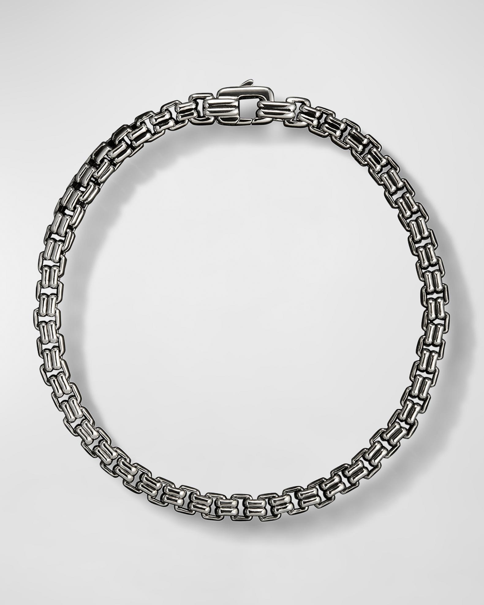 Men's Double Box Chain Bracelet in Silver | Neiman Marcus